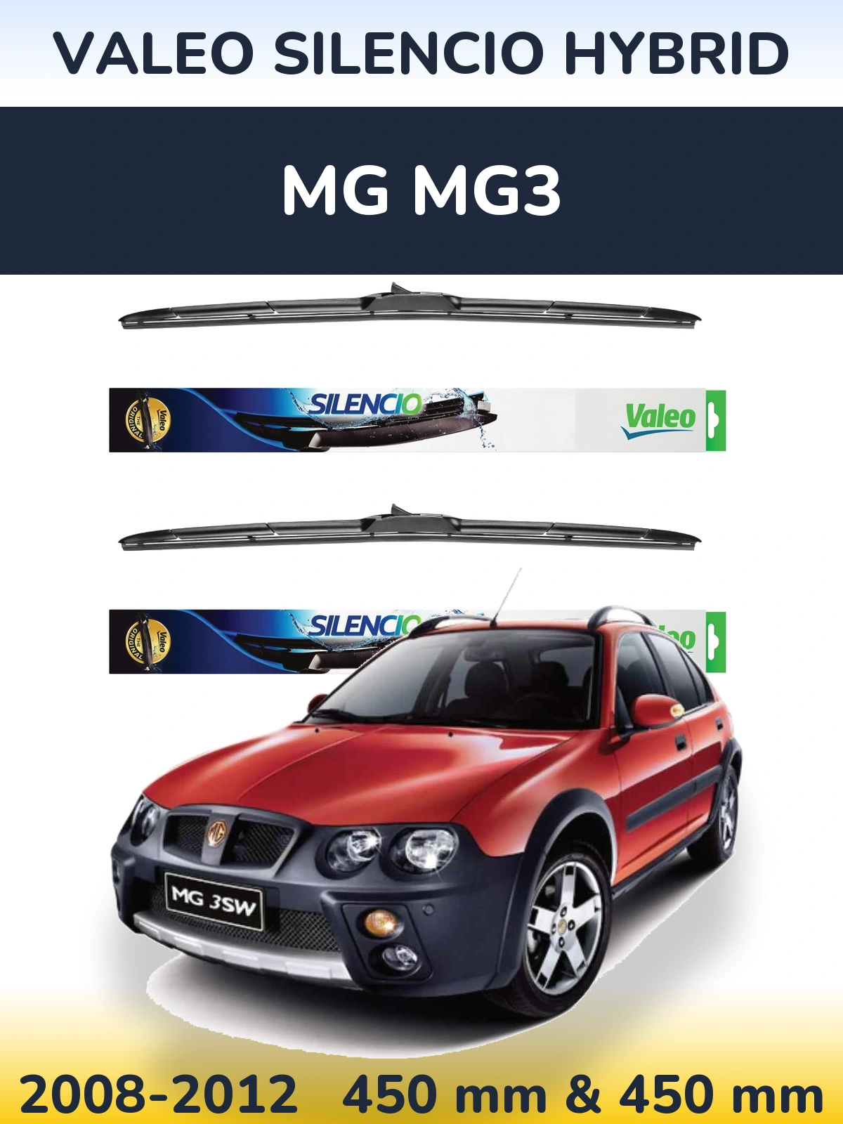 Torkarblad Valeo Silencio Hybrid för MG MG3