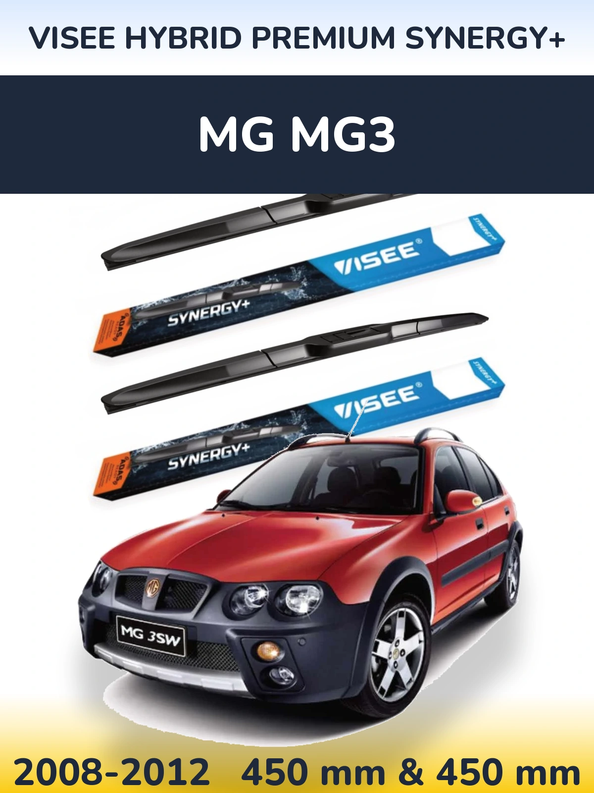 Torkarblad VISEE HYBRID PREMIUM SYNERGY+ för MG MG3