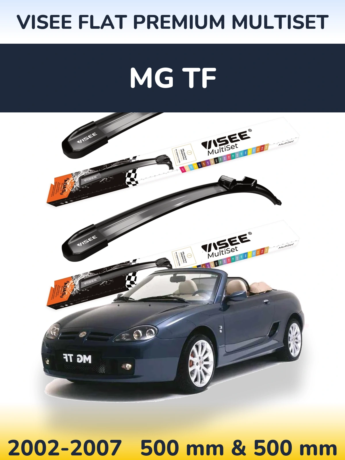 Torkarblad VISEE FLAT PREMIUM MultiSet för MG TF