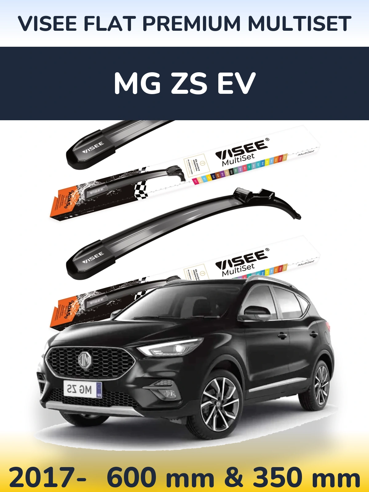 Torkarblad VISEE FLAT PREMIUM MultiSet för MG ZS EV