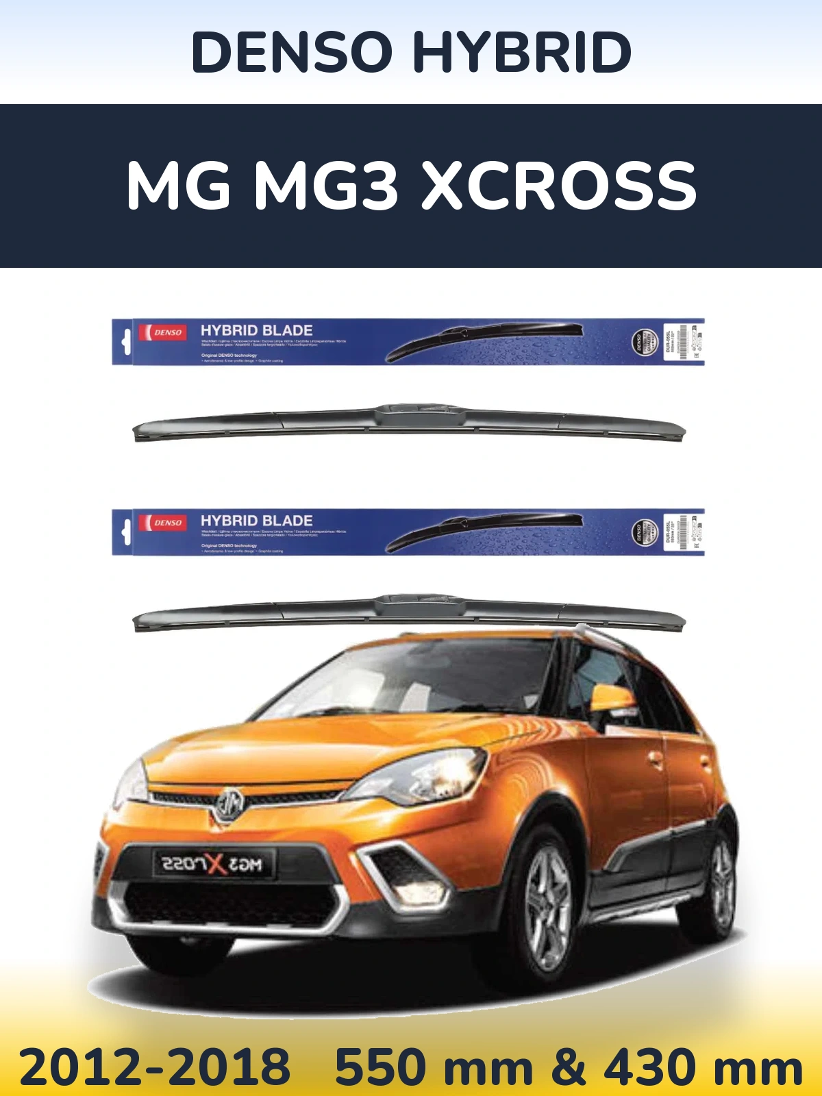 Torkarblad Denso Hybrid för MG MG3 Xcross
