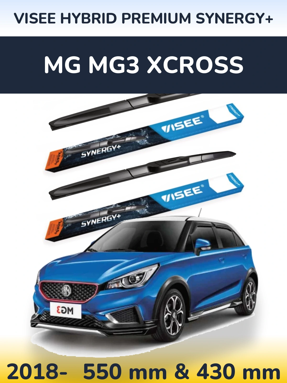 Torkarblad VISEE HYBRID PREMIUM SYNERGY+ för MG MG3 Xcross