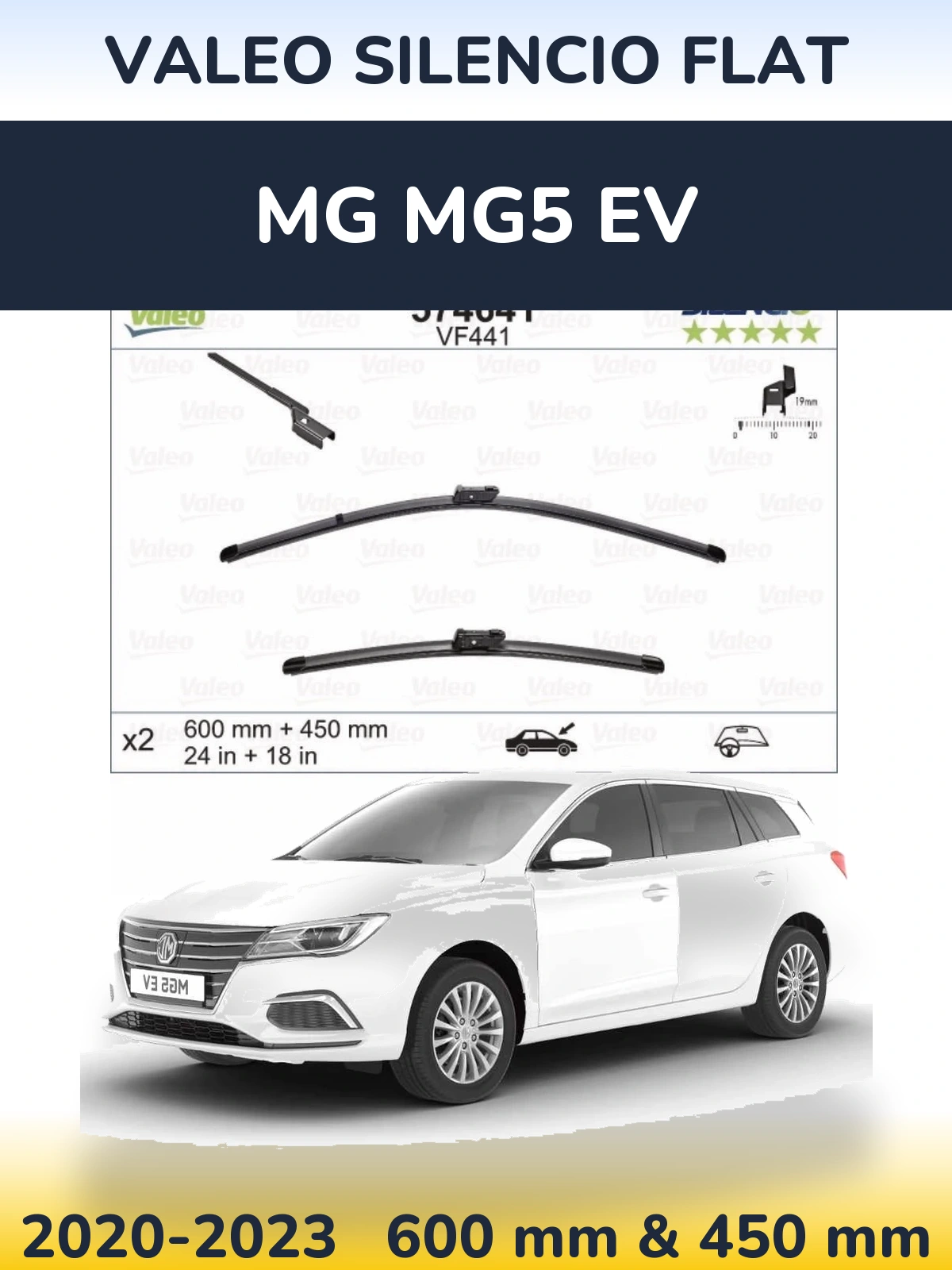 Torkarblad Valeo Silencio Flat för MG MG5 EV