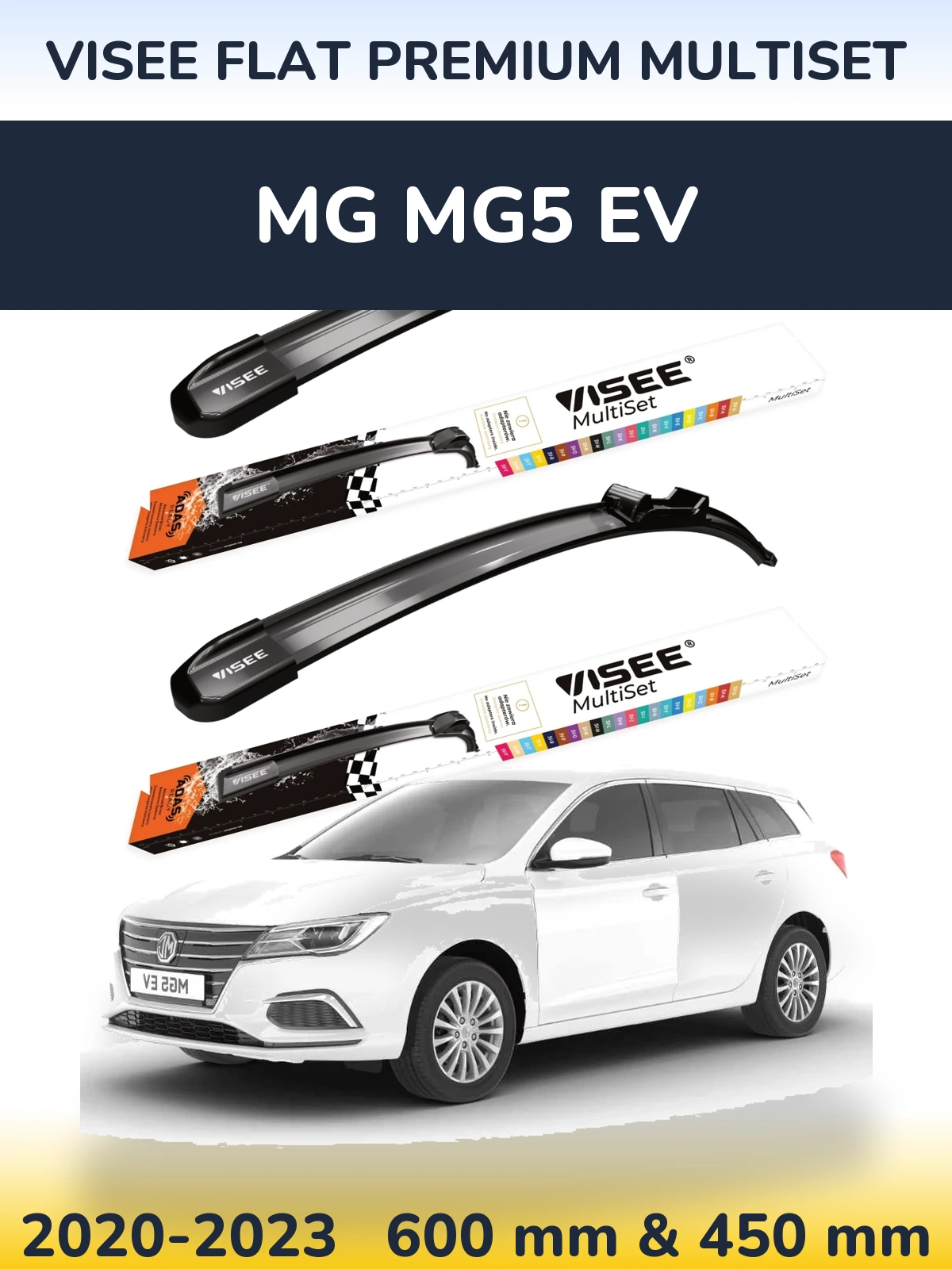 Torkarblad VISEE FLAT PREMIUM MultiSet för MG MG5 EV