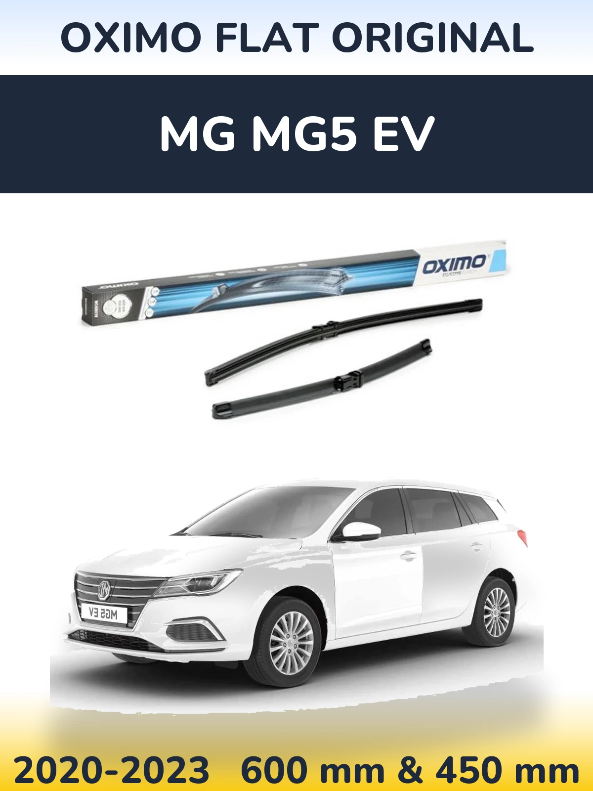 Комплект передніх щіток Oximo Flat Original 600 & 450 мм для MG MG5 EV 2020-2023