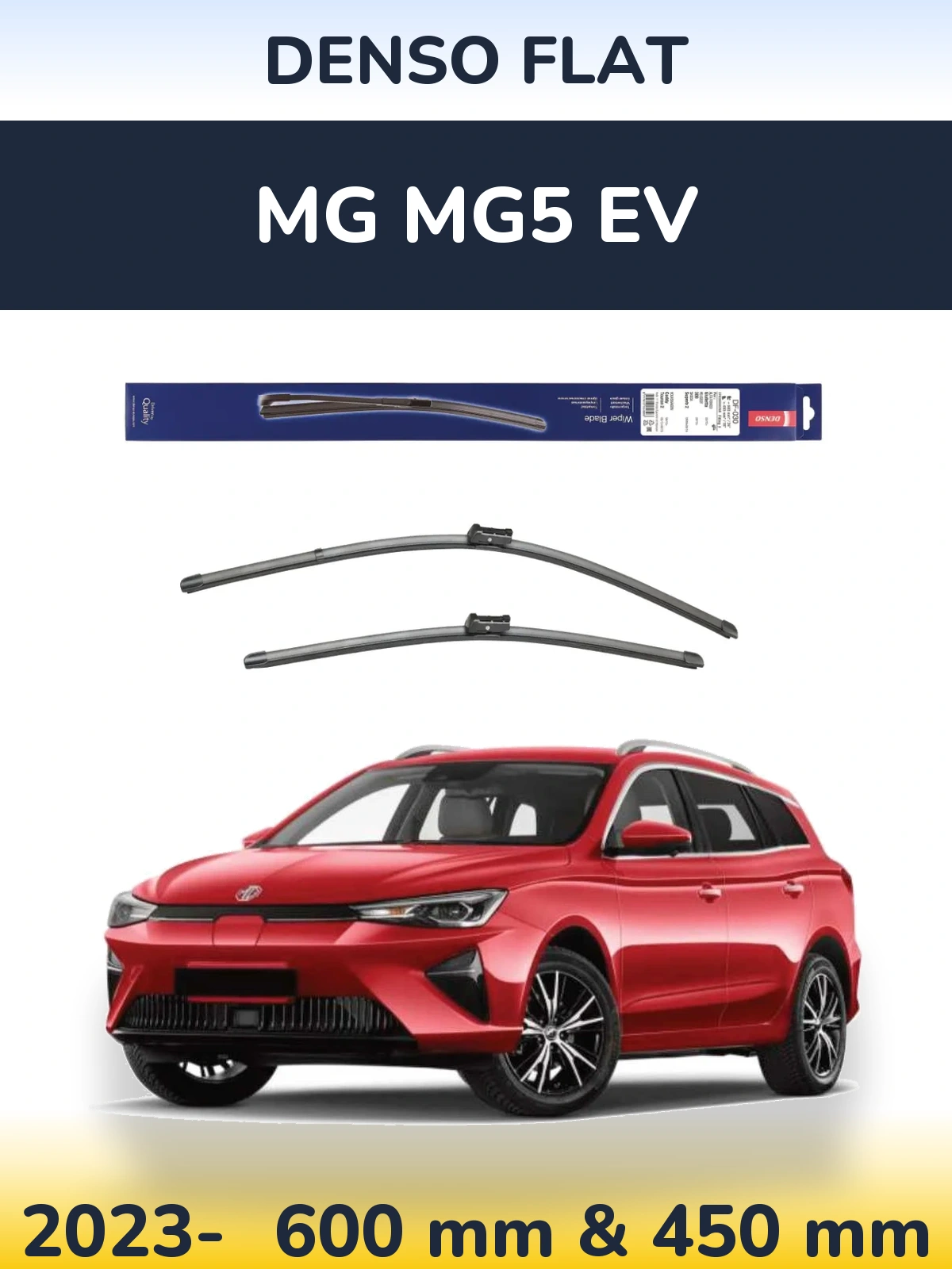 Комплект передних дворников Denso Flat 600 & 450 мм для MG MG5 EV 2023-2026