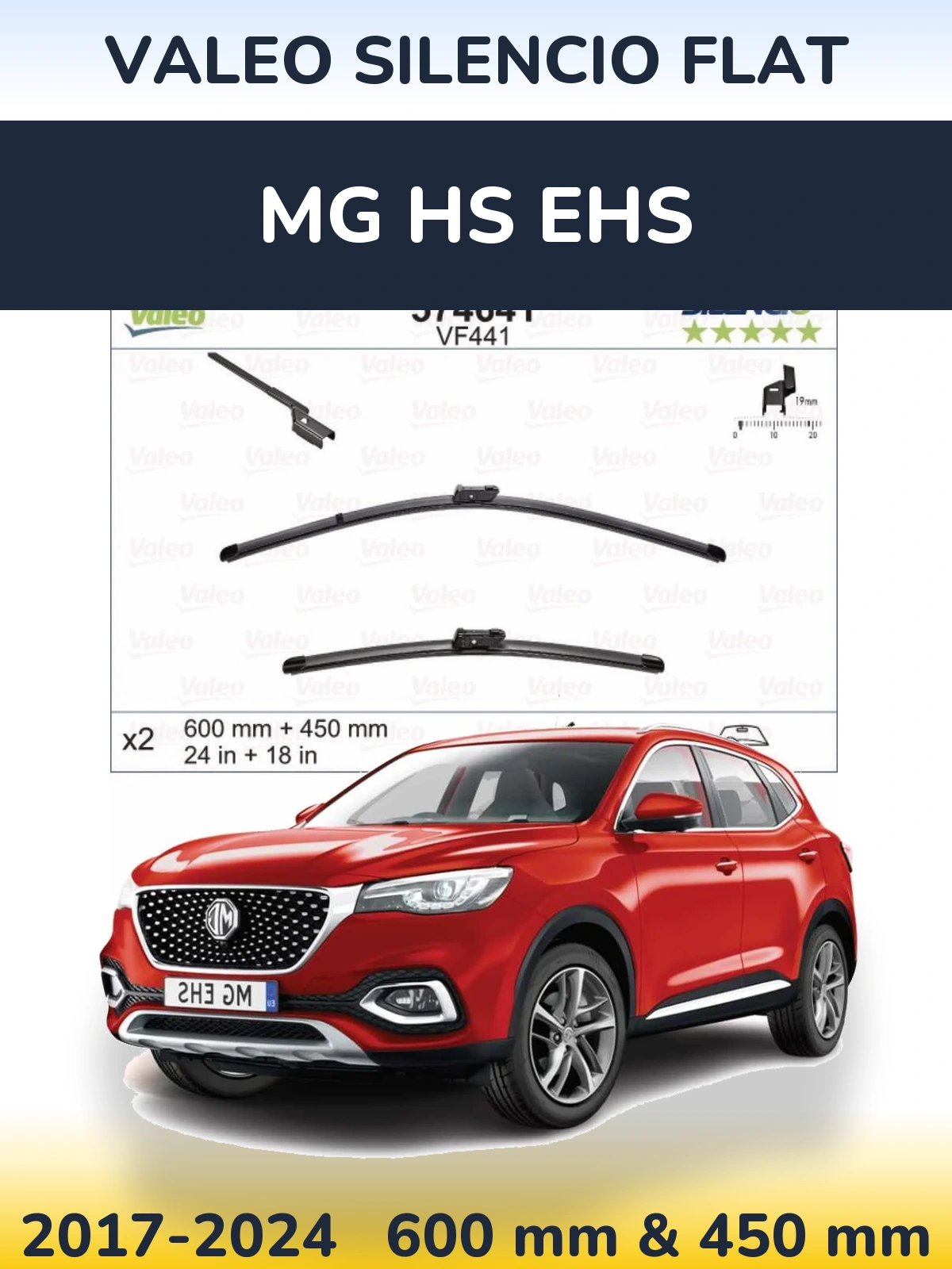 Torkarblad Valeo Silencio Flat för MG HS eHS