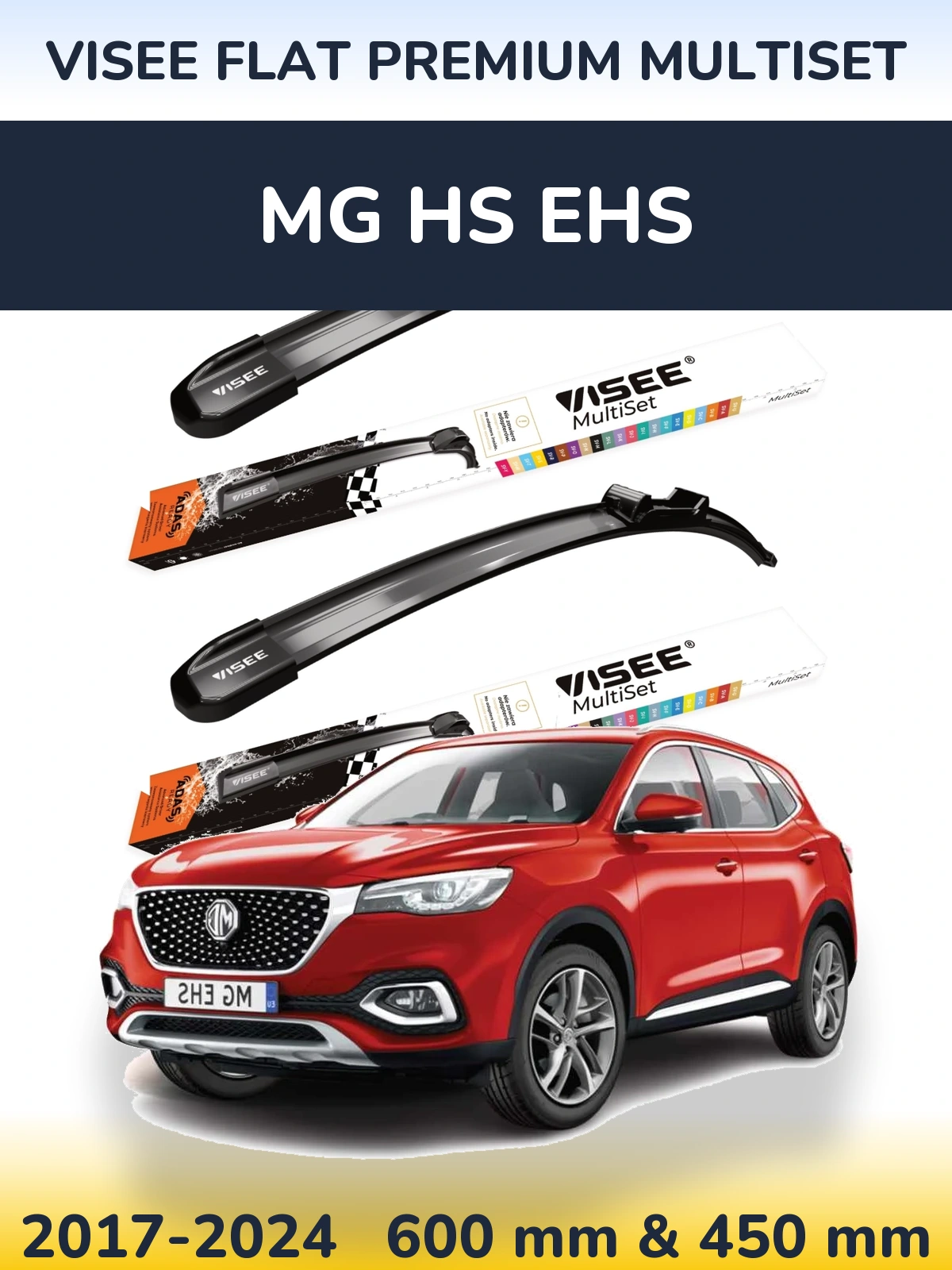 Torkarblad VISEE FLAT PREMIUM MultiSet för MG HS eHS