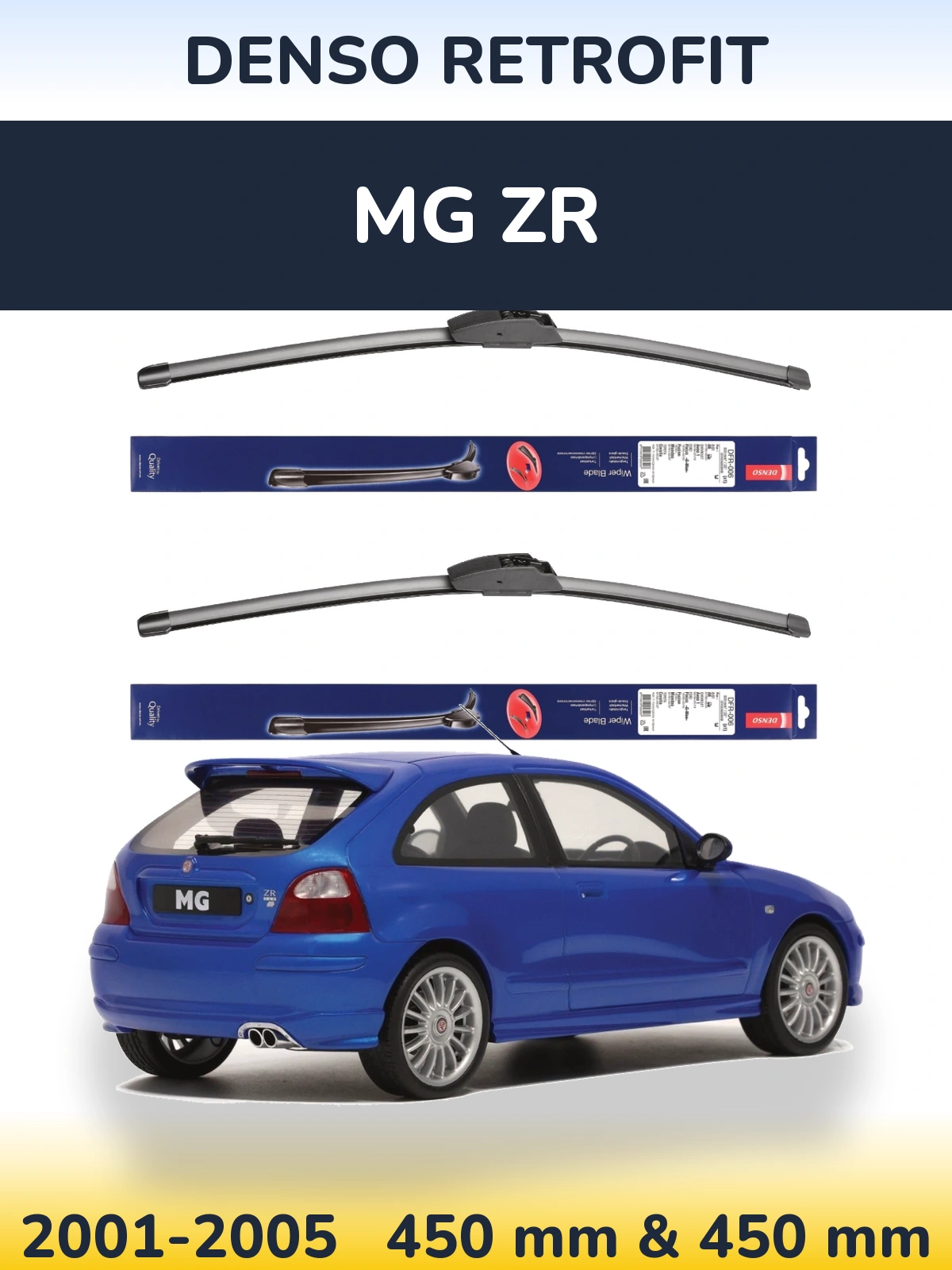 Комплект передніх щіток Denso Retrofit 450 & 450 мм для MG ZR 2001-2005