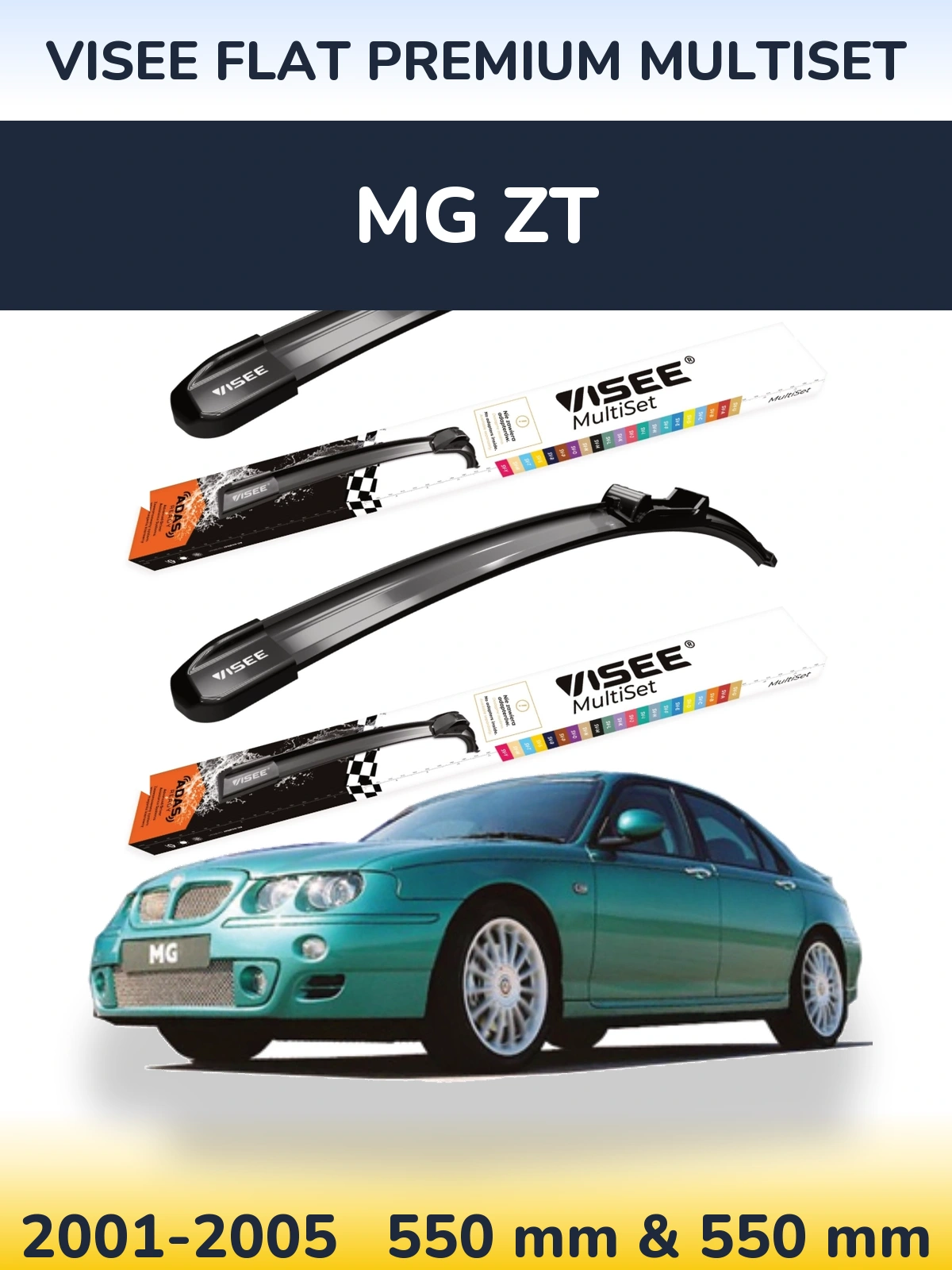 Torkarblad VISEE FLAT PREMIUM MultiSet för MG ZT