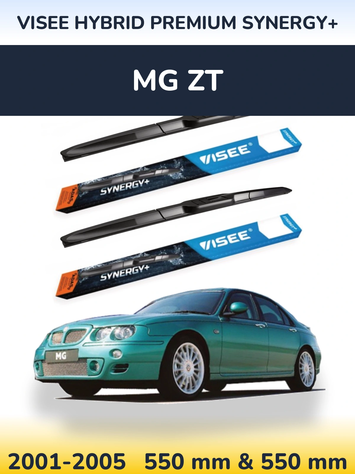 Комплект передних дворников VISEE HYBRID PREMIUM SYNERGY+ 550 & 550 мм для MG ZT 2001-2005
