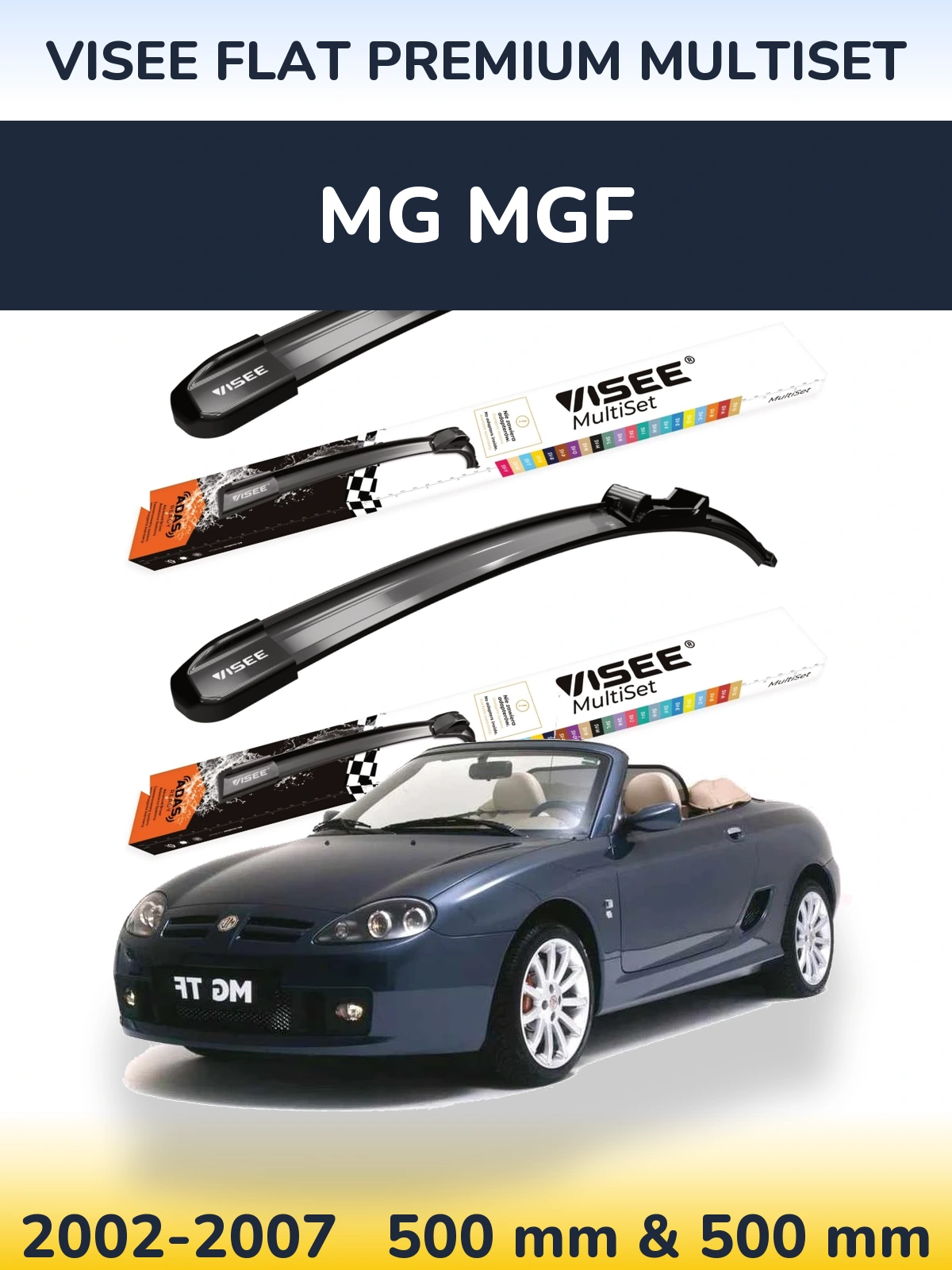 Torkarblad VISEE FLAT PREMIUM MultiSet för MG MGF