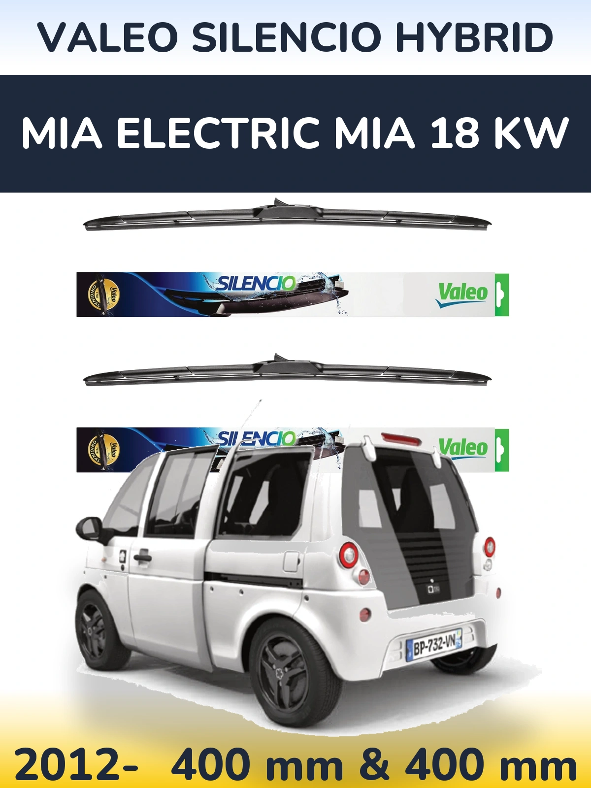 Torkarblad Valeo Silencio Hybrid för MIA Electric mia 18 kw