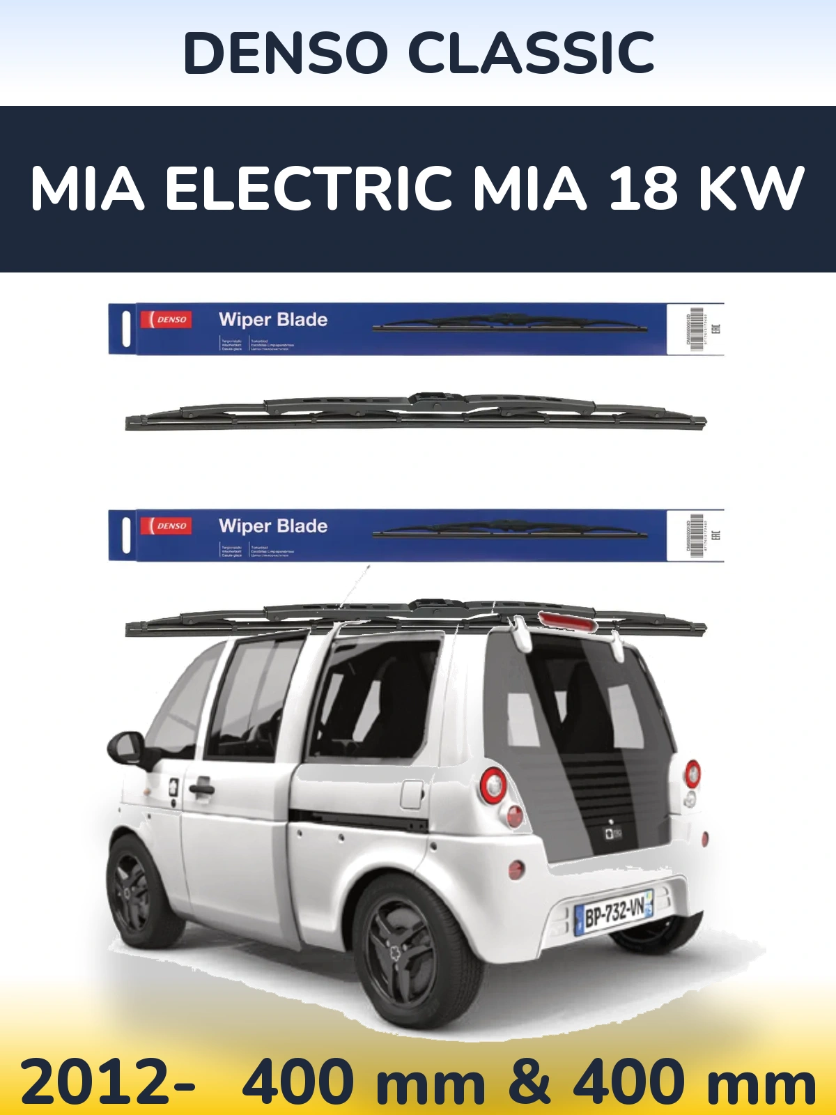 Torkarblad Denso Classic för MIA Electric mia 18 kw