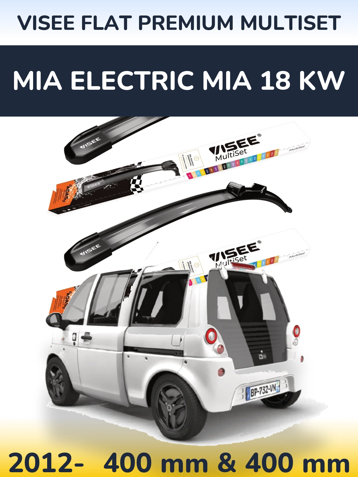 Torkarblad VISEE FLAT PREMIUM MultiSet för MIA Electric mia 18 kw