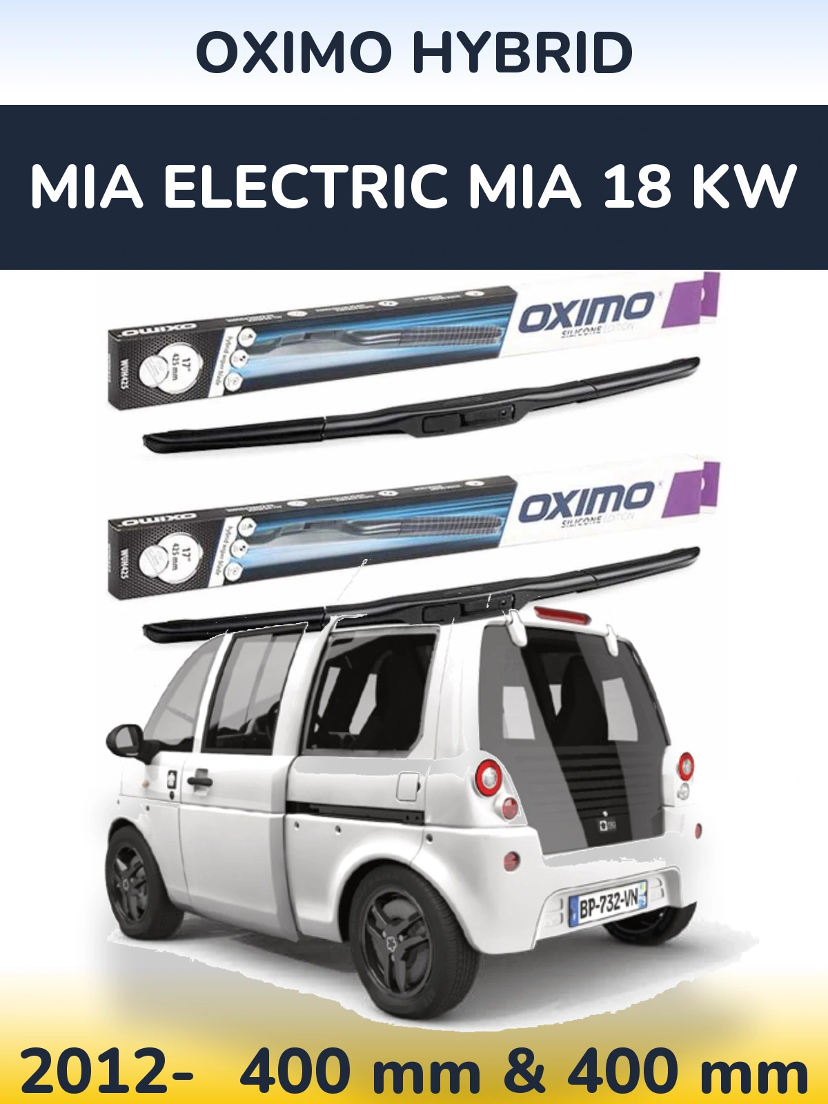 Torkarblad Oximo Hybrid för MIA Electric mia 18 kw