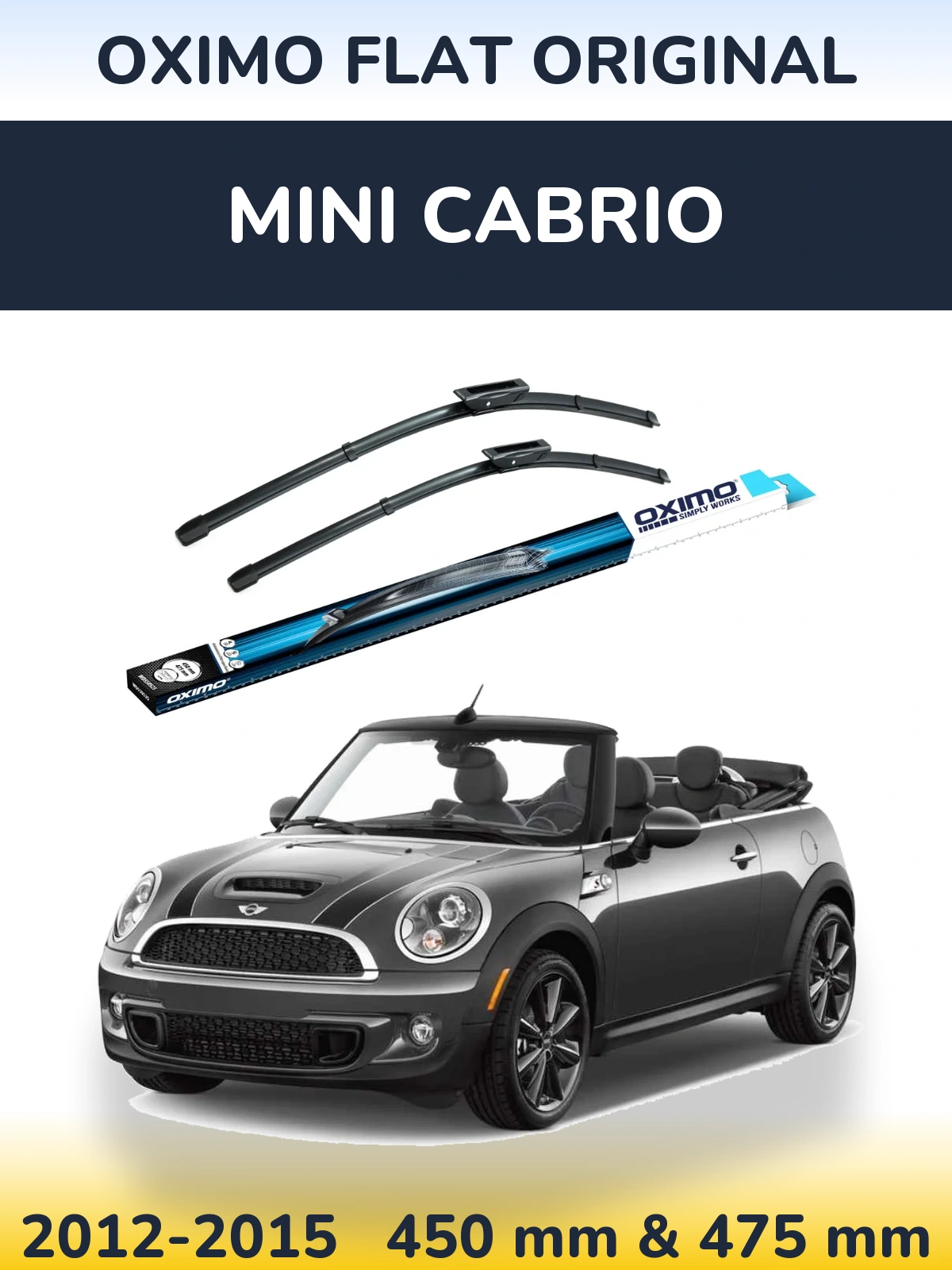 Комплект передних дворников Oximo Flat Original 450 & 475 мм для MINI Cabrio 2012-2015