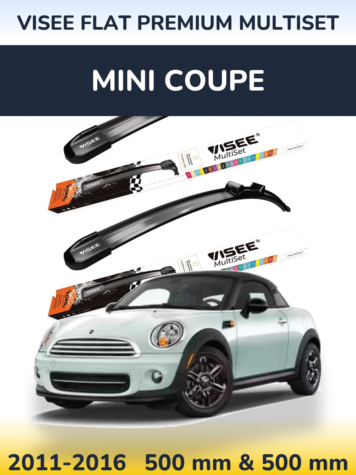 Torkarblad VISEE FLAT PREMIUM MultiSet för MINI Coupe