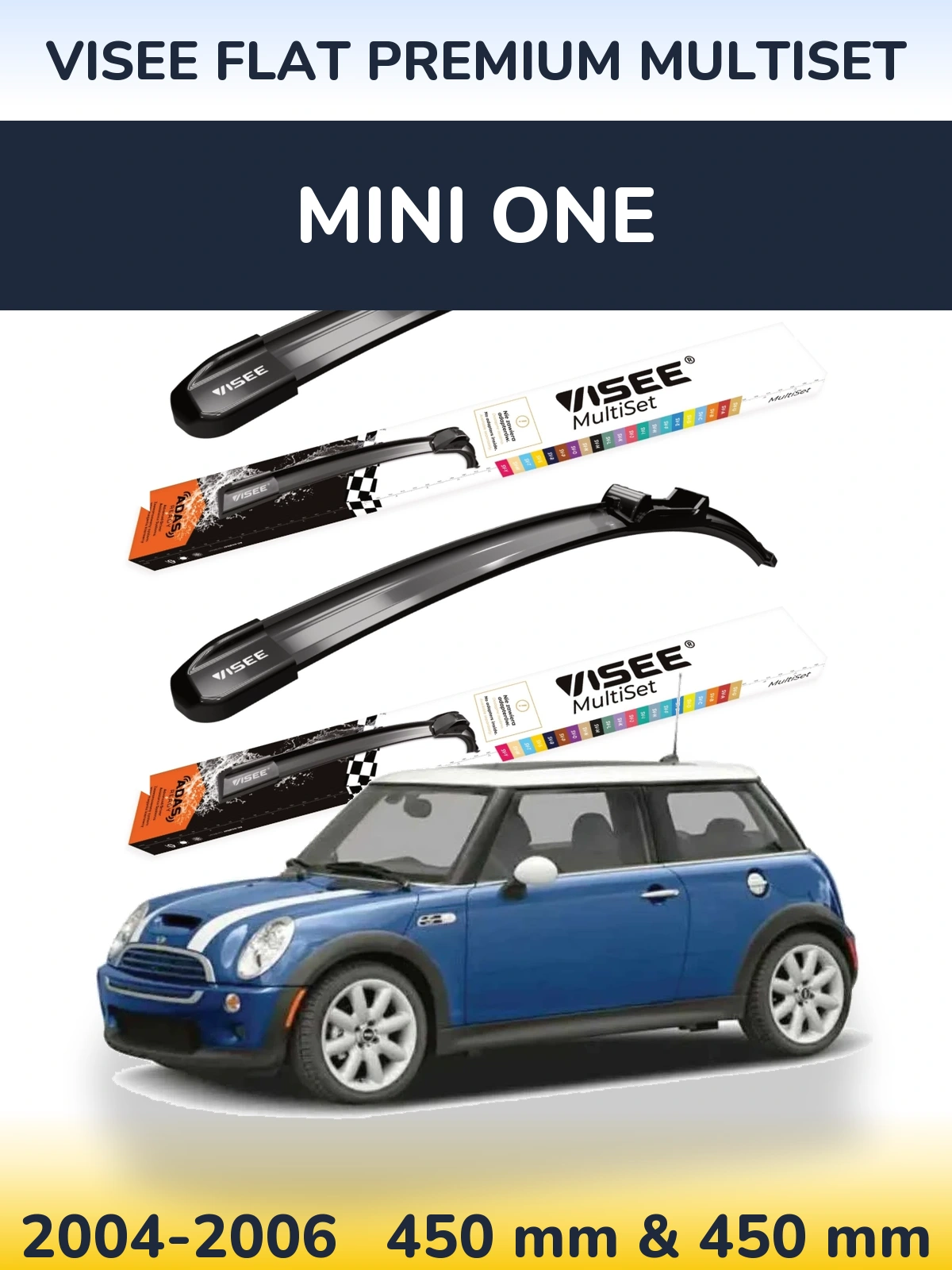 Torkarblad VISEE FLAT PREMIUM MultiSet för MINI One
