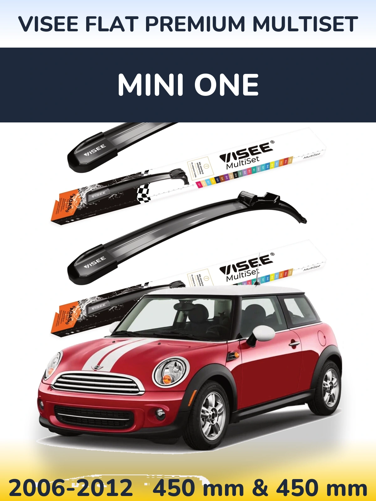 Torkarblad VISEE FLAT PREMIUM MultiSet för MINI One
