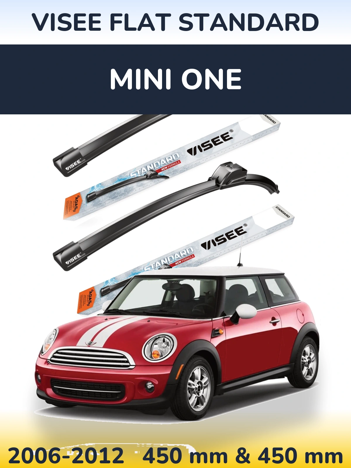 Комплект передних дворников VISEE FLAT STANDARD 450 & 450 мм для MINI One 2006-2012