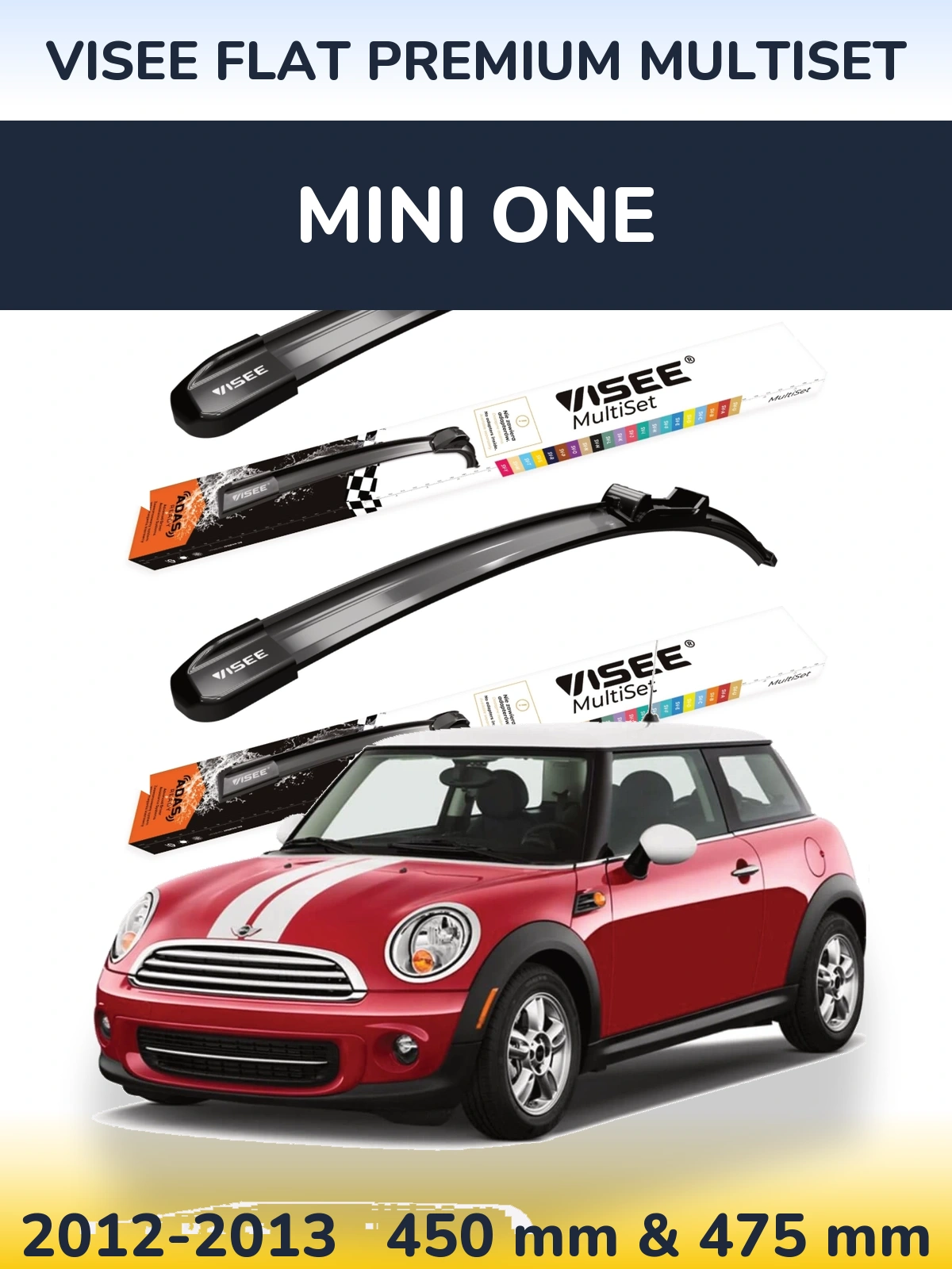 Torkarblad VISEE FLAT PREMIUM MultiSet för MINI One