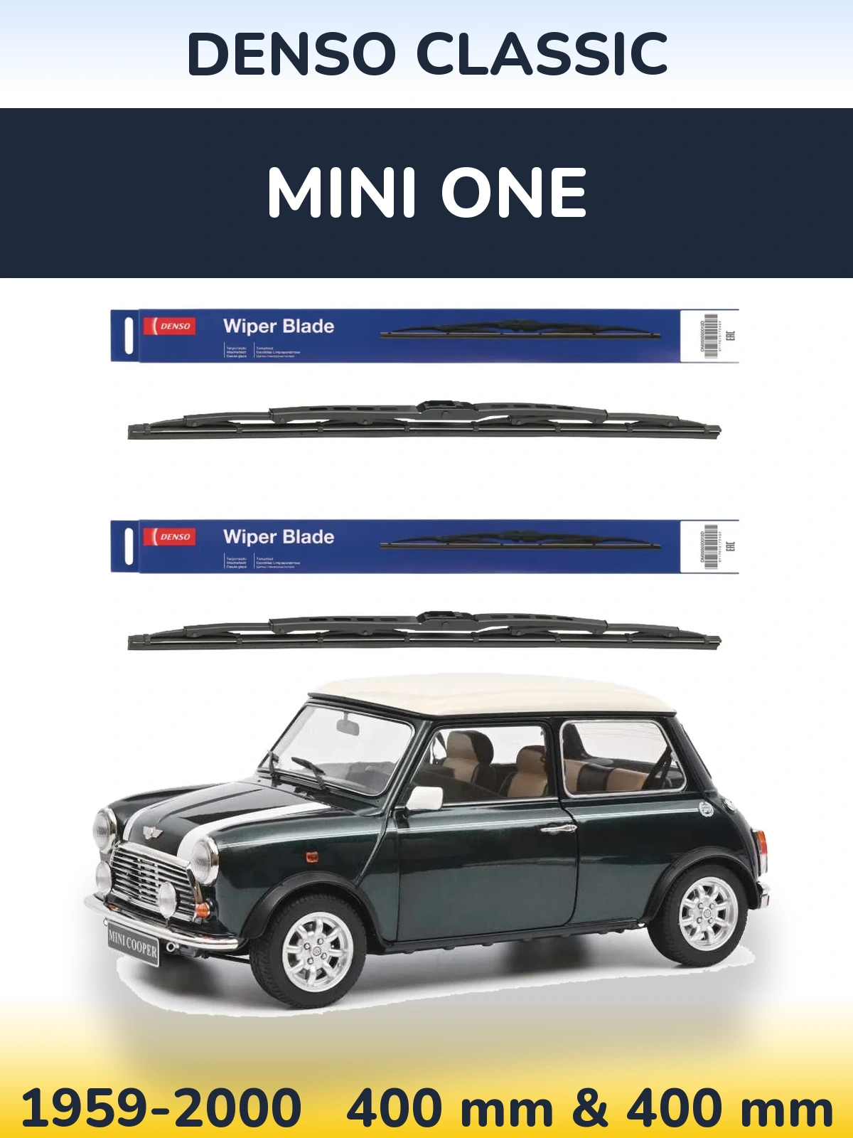 Комплект передніх щіток Denso Classic 400 & 400 мм для MINI One 1959-2000