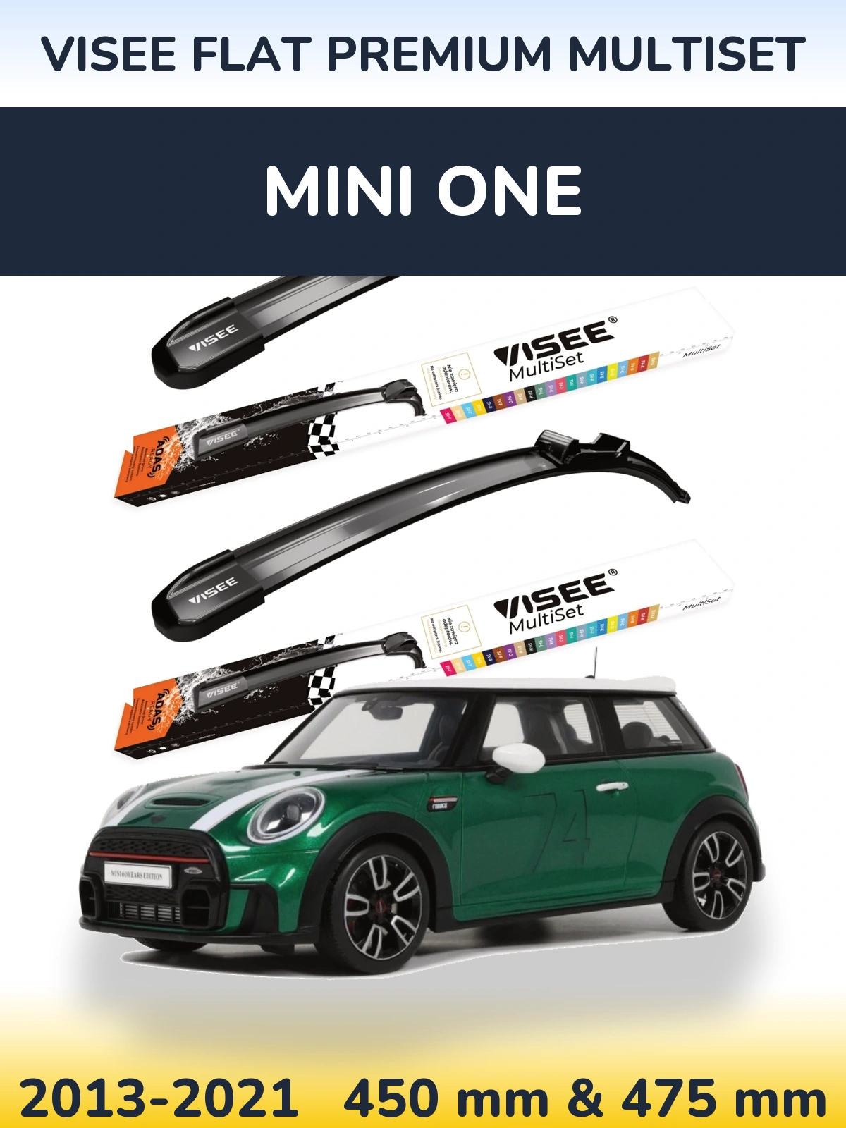 Torkarblad VISEE FLAT PREMIUM MultiSet för MINI One