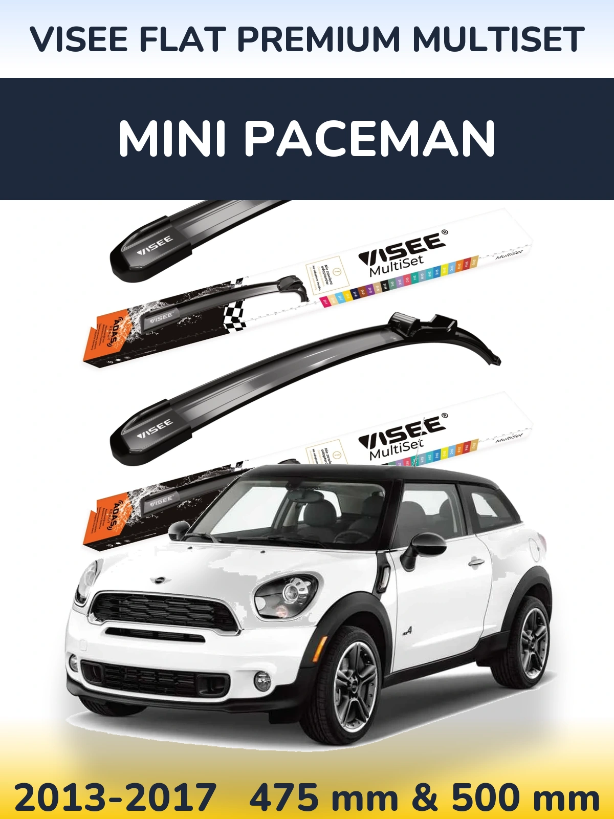 Torkarblad VISEE FLAT PREMIUM MultiSet för MINI Paceman