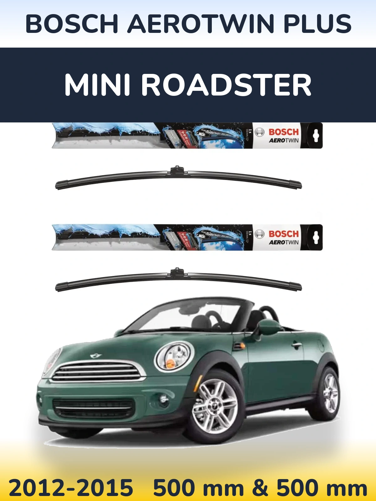 Комплект передніх щіток BOSCH AeroTwin Plus 500 & 500 мм для MINI Roadster 2012-2015