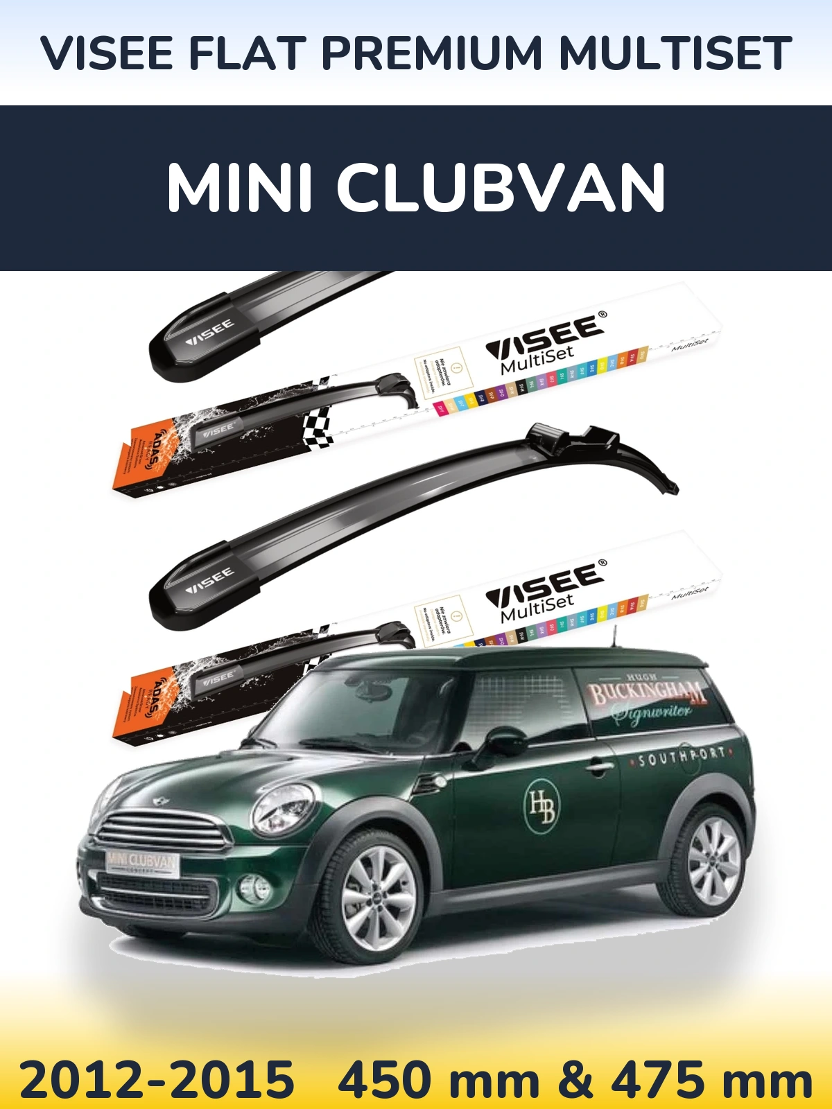 Torkarblad VISEE FLAT PREMIUM MultiSet för MINI Clubvan