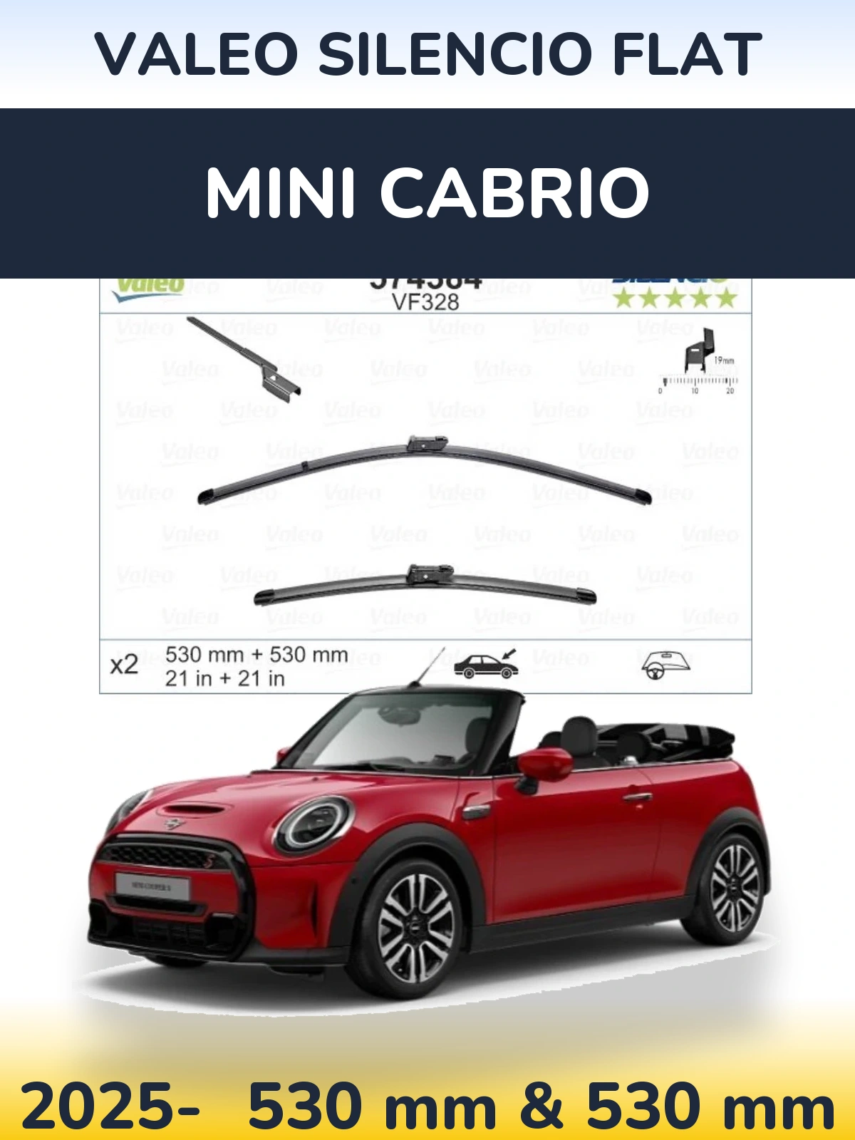 Torkarblad Valeo Silencio Flat för MINI Cabrio