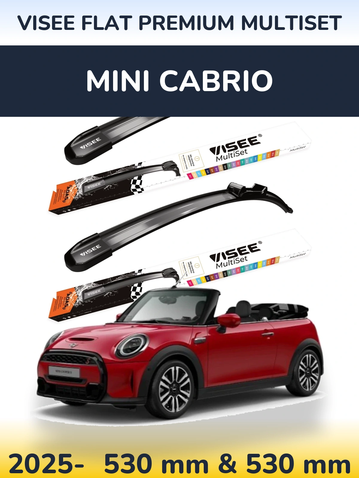 Torkarblad VISEE FLAT PREMIUM MultiSet för MINI Cabrio