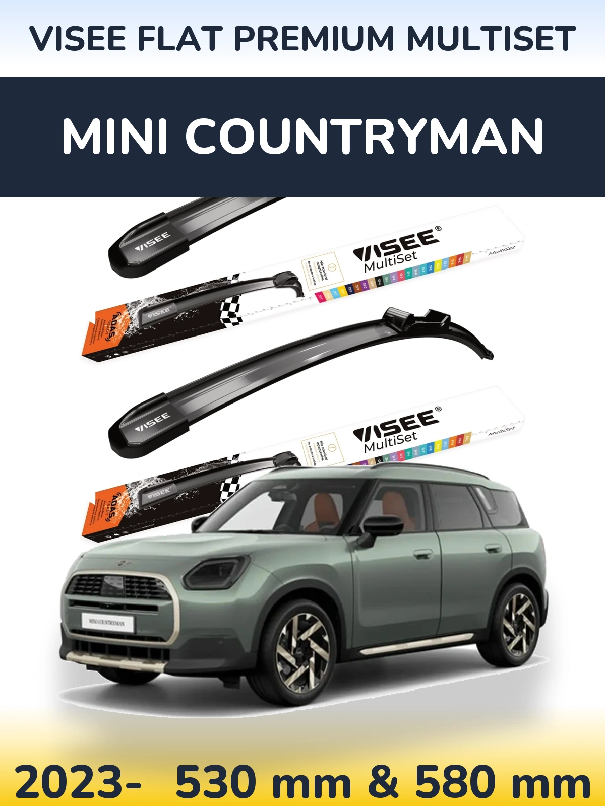 Torkarblad VISEE FLAT PREMIUM MultiSet för MINI Countryman
