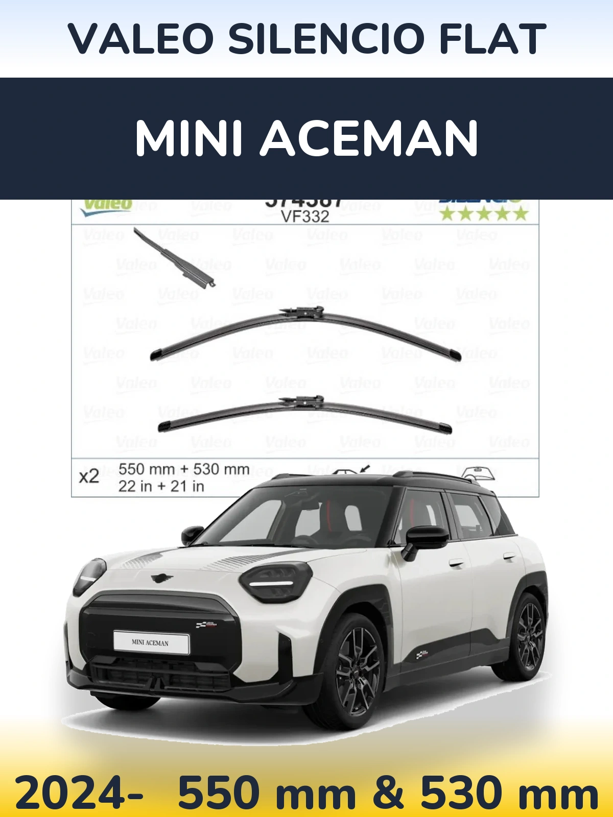 Torkarblad Valeo Silencio Flat för MINI Aceman