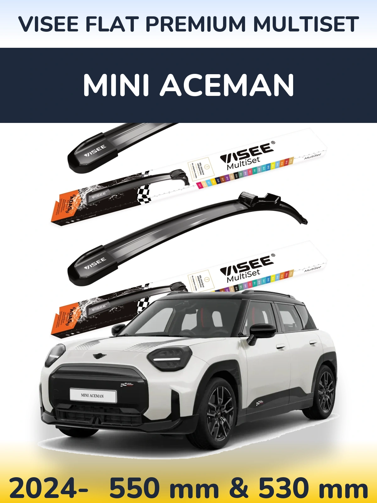 Torkarblad VISEE FLAT PREMIUM MultiSet för MINI Aceman