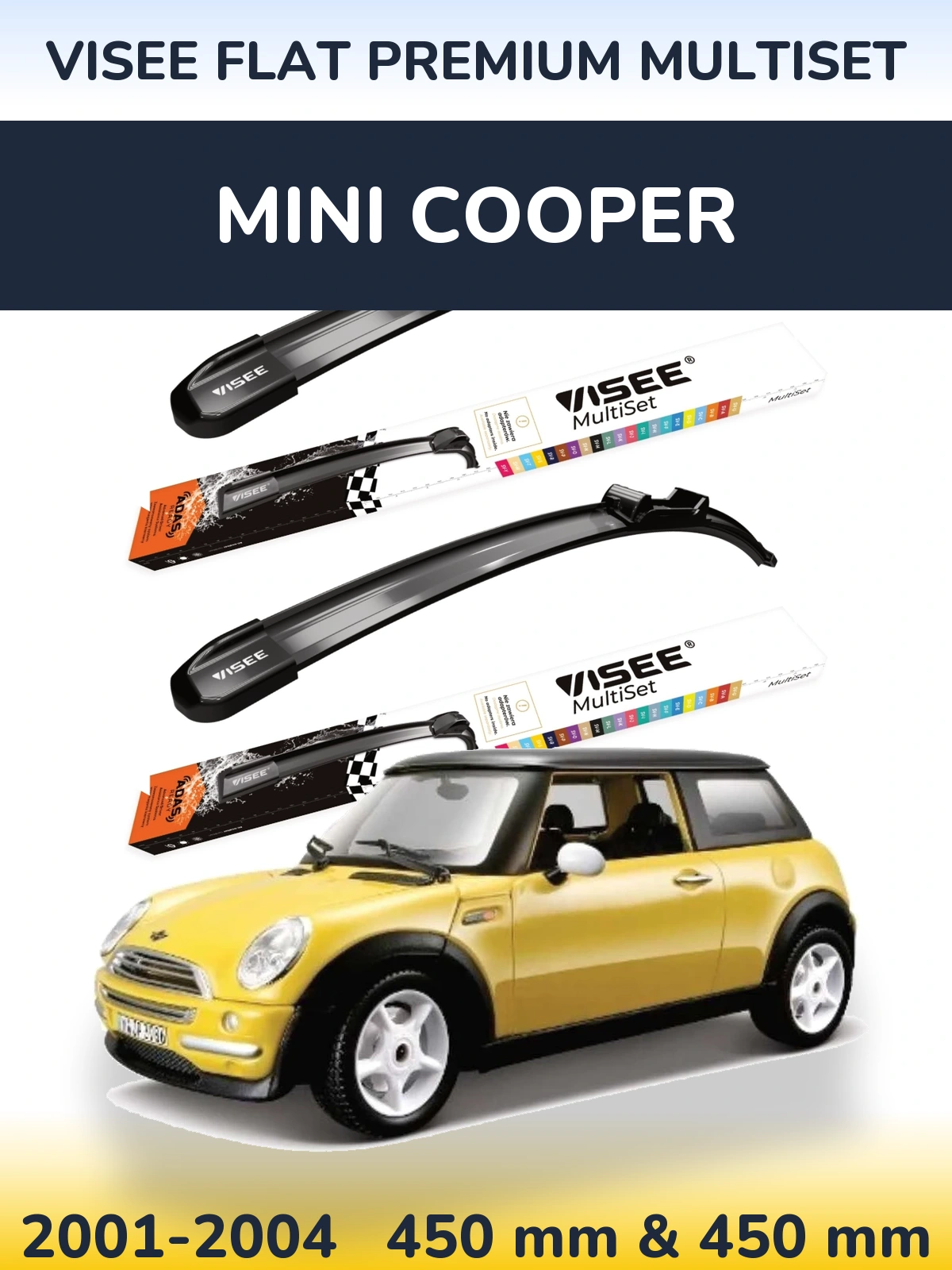 Torkarblad VISEE FLAT PREMIUM MultiSet för MINI Cooper