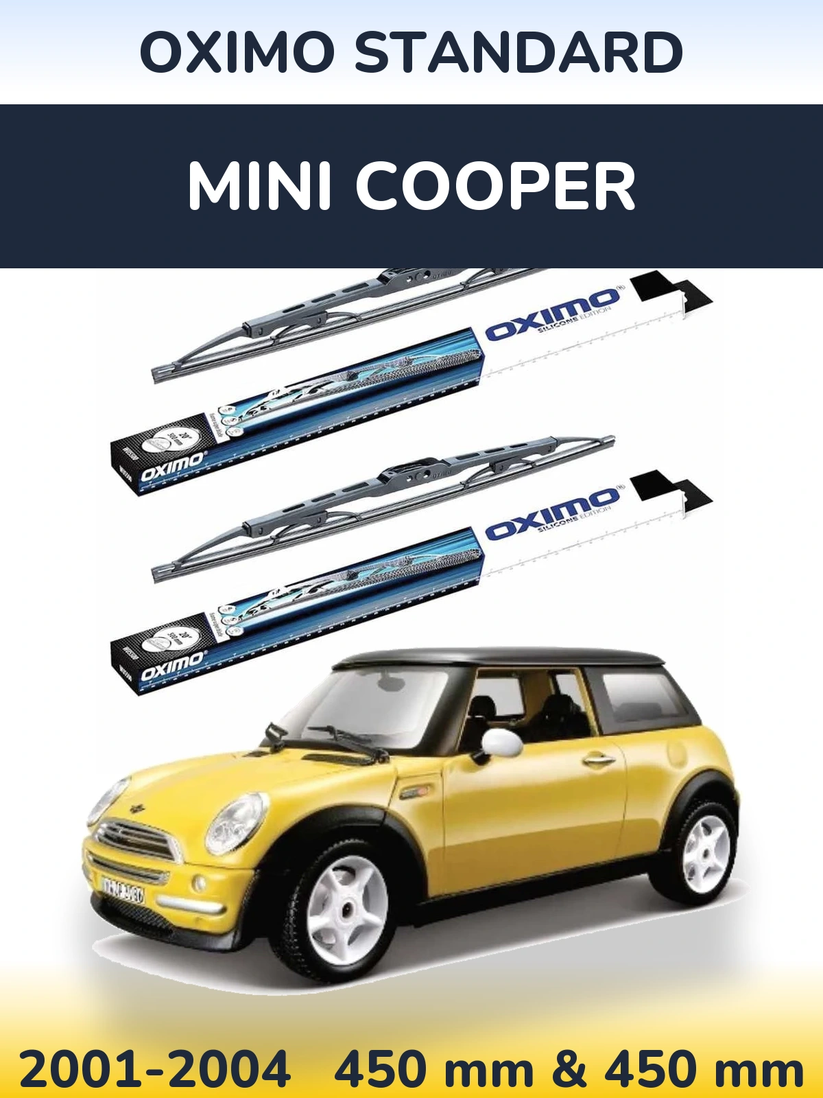 Комплект передних дворников Oximo Standard 450 & 450 мм для MINI Cooper 2001-2004