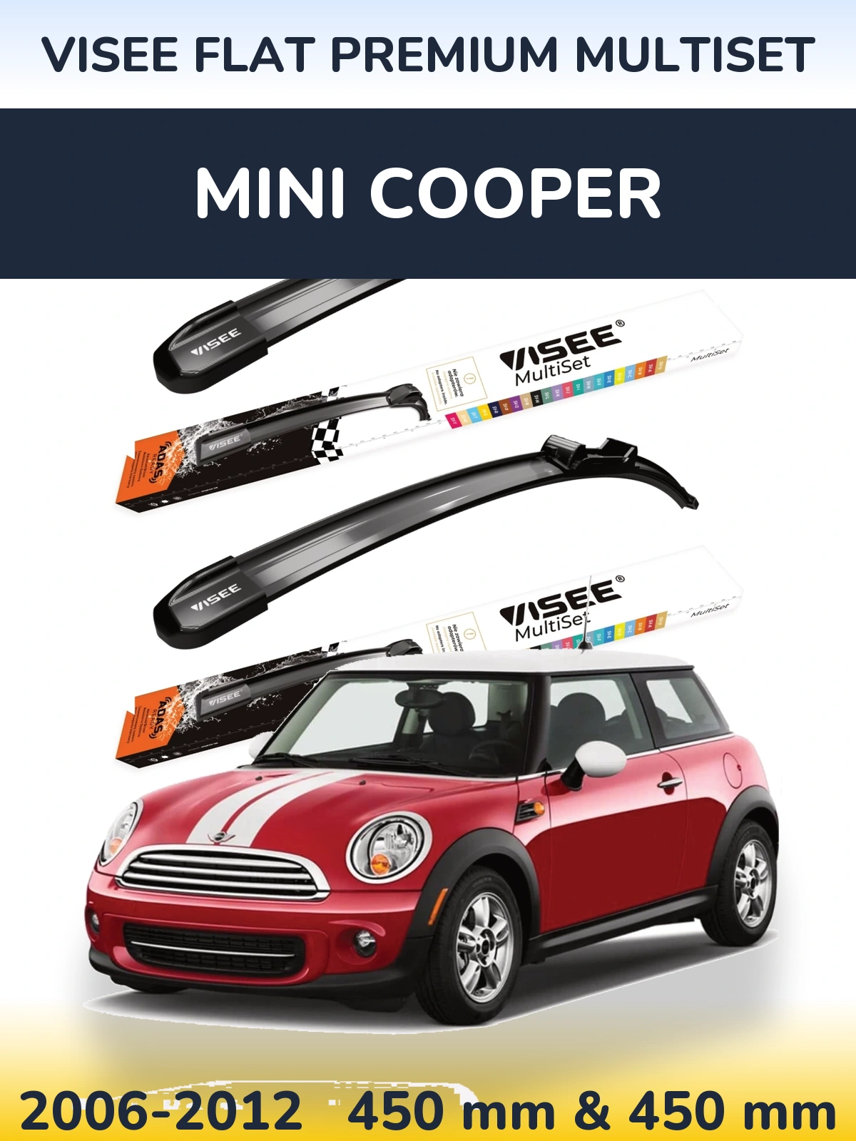 Torkarblad VISEE FLAT PREMIUM MultiSet för MINI Cooper