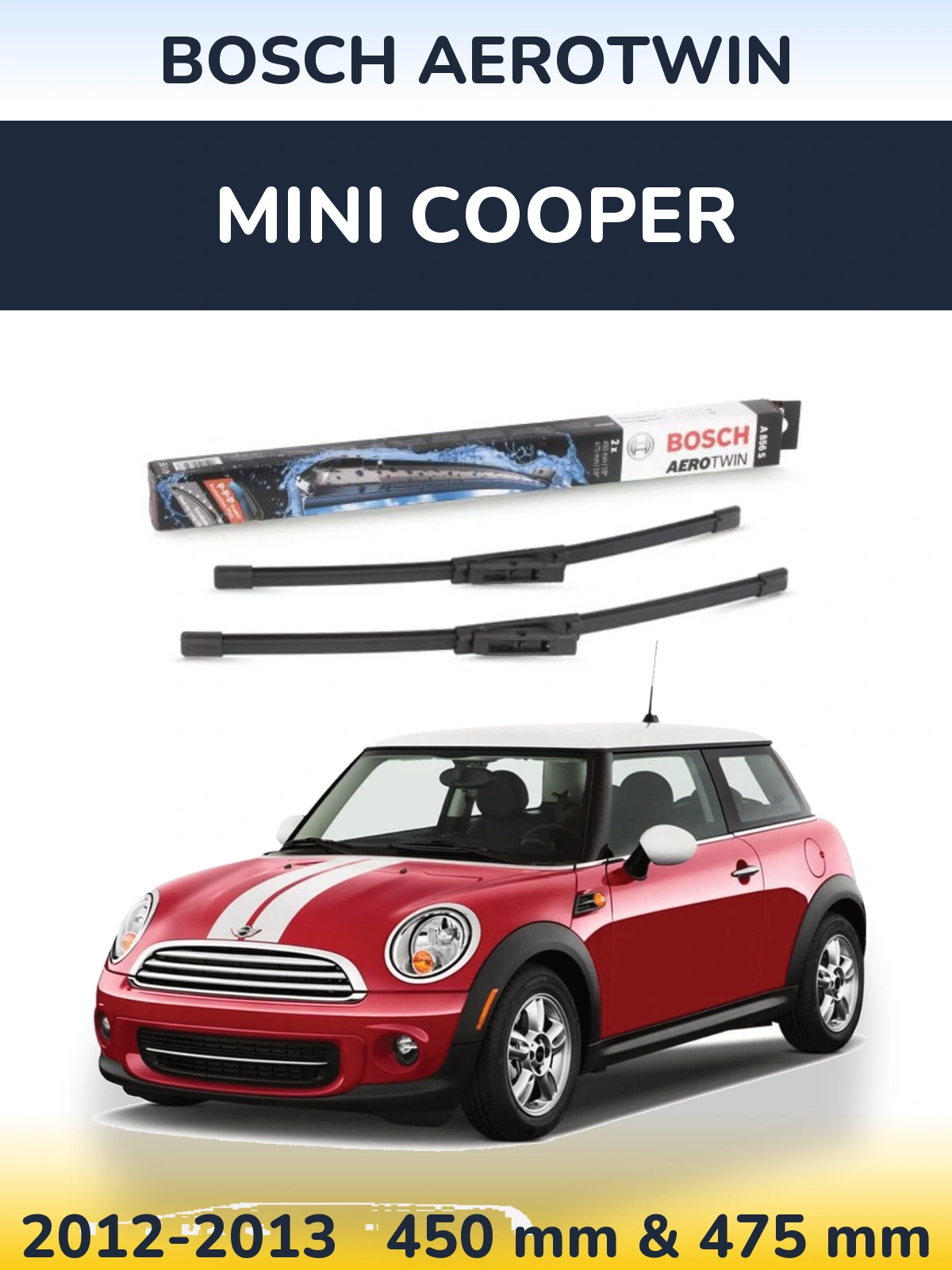 Комплект передних дворников BOSCH AeroTwin 450 & 475 мм для MINI Cooper 2012-2013