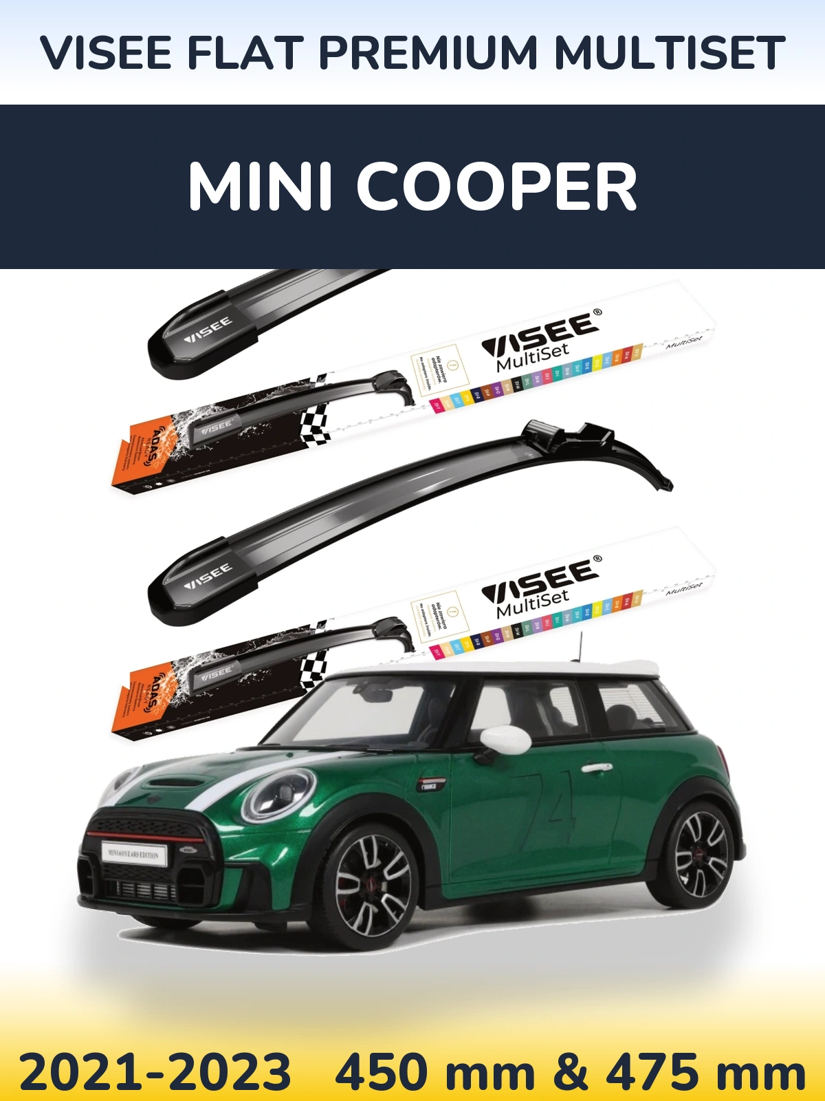Torkarblad VISEE FLAT PREMIUM MultiSet för MINI Cooper