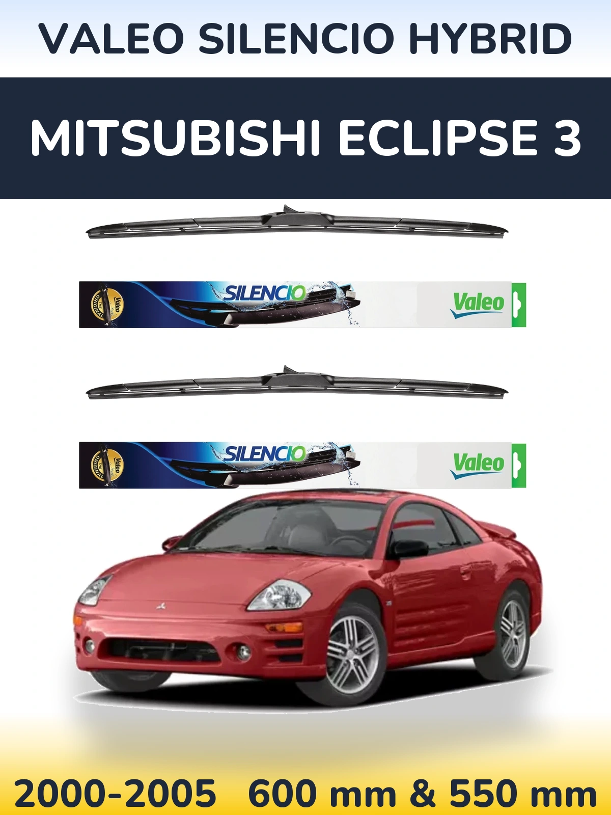 Torkarblad Valeo Silencio Hybrid för Mitsubishi Eclipse 3