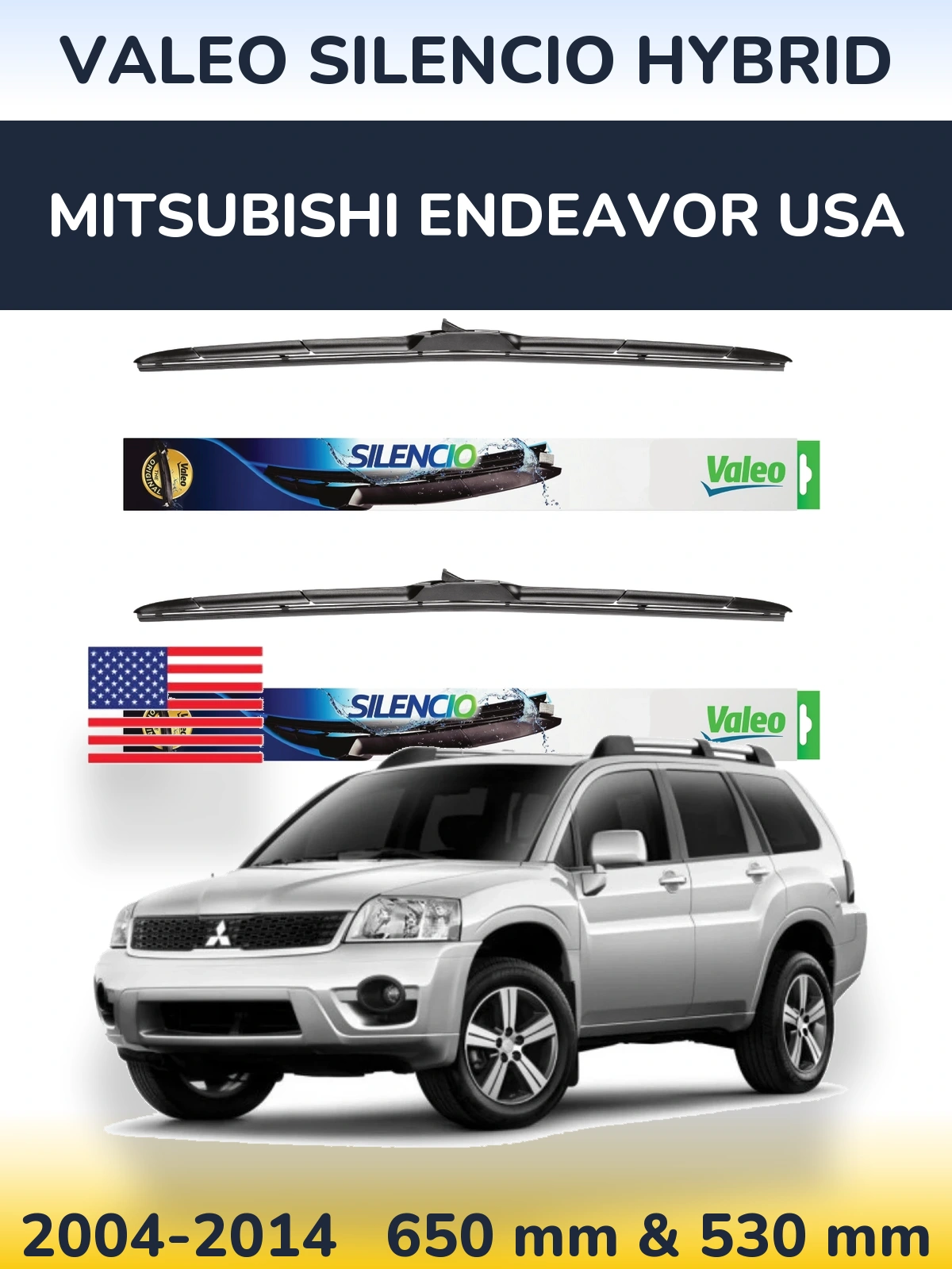 Torkarblad Valeo Silencio Hybrid för Mitsubishi Endeavor USA