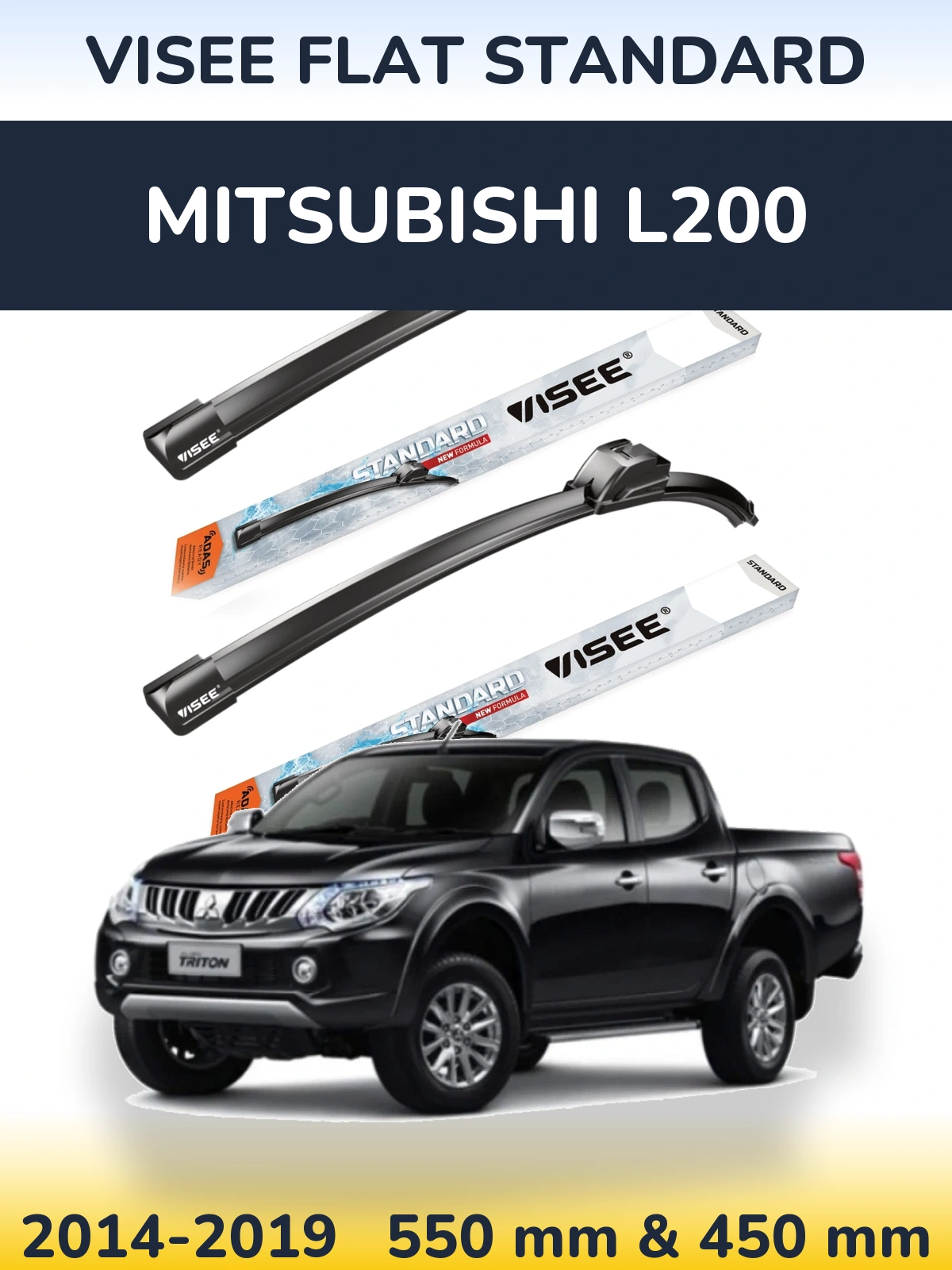 Torkarblad VISEE FLAT STANDARD för Mitsubishi L200