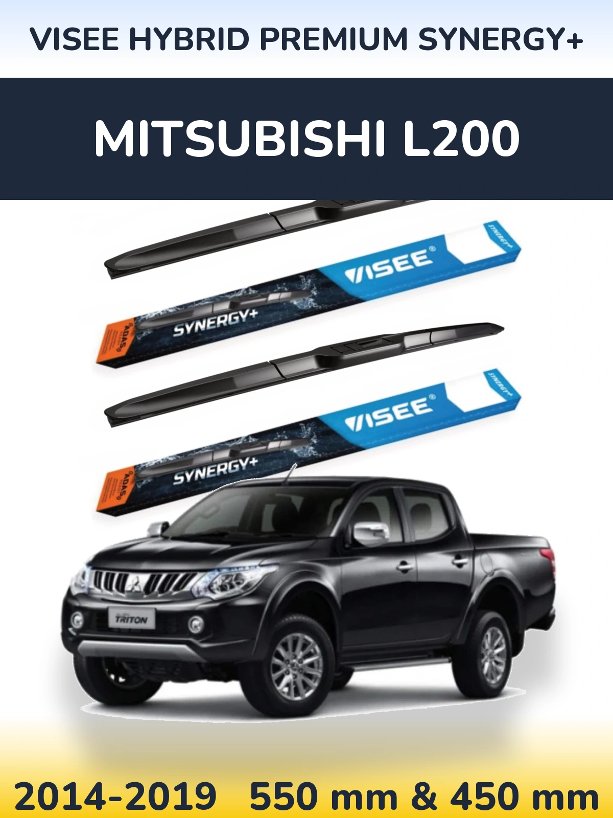 Torkarblad VISEE HYBRID PREMIUM SYNERGY+ för Mitsubishi L200