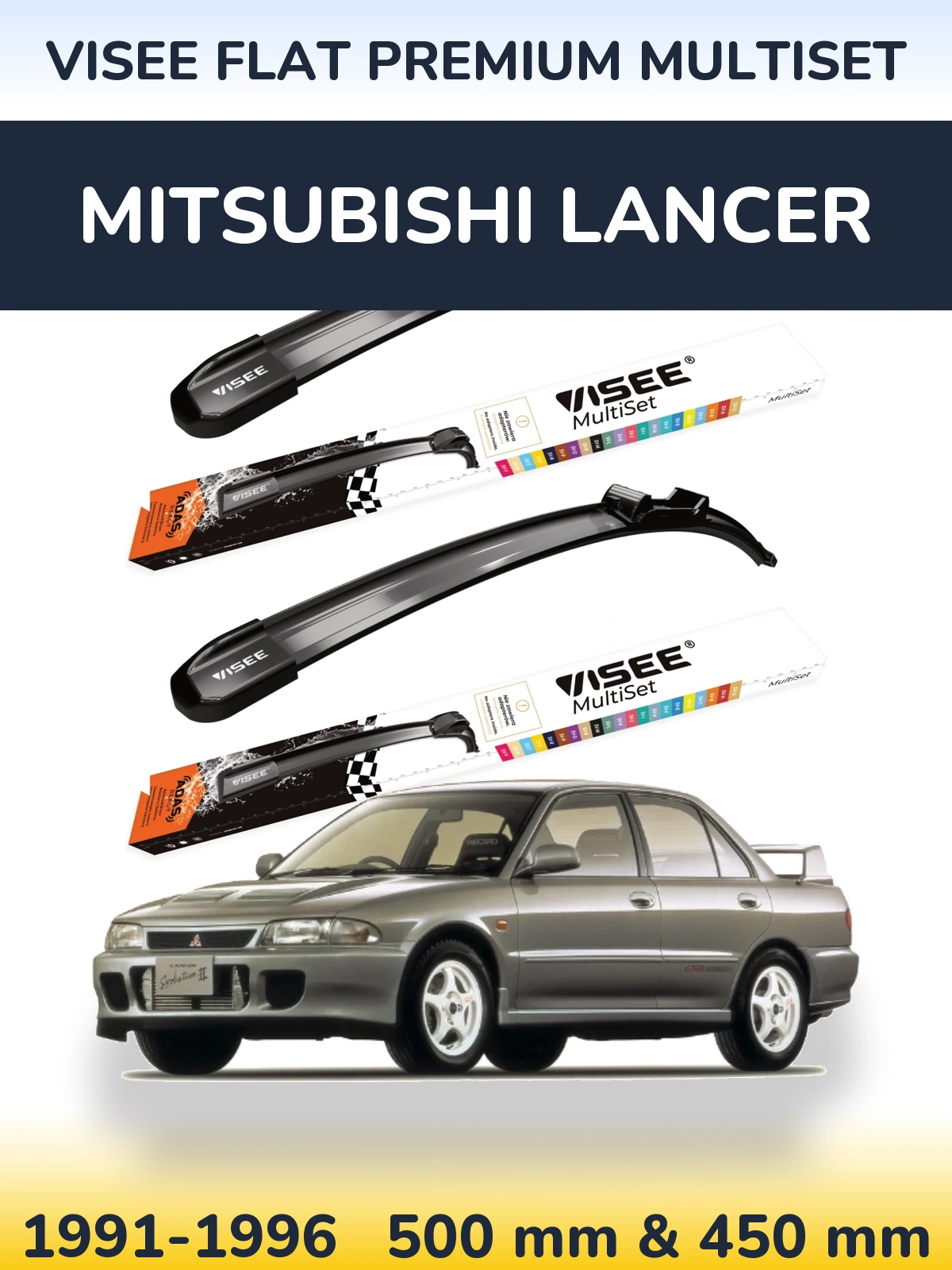 Torkarblad VISEE FLAT PREMIUM MultiSet för Mitsubishi Lancer