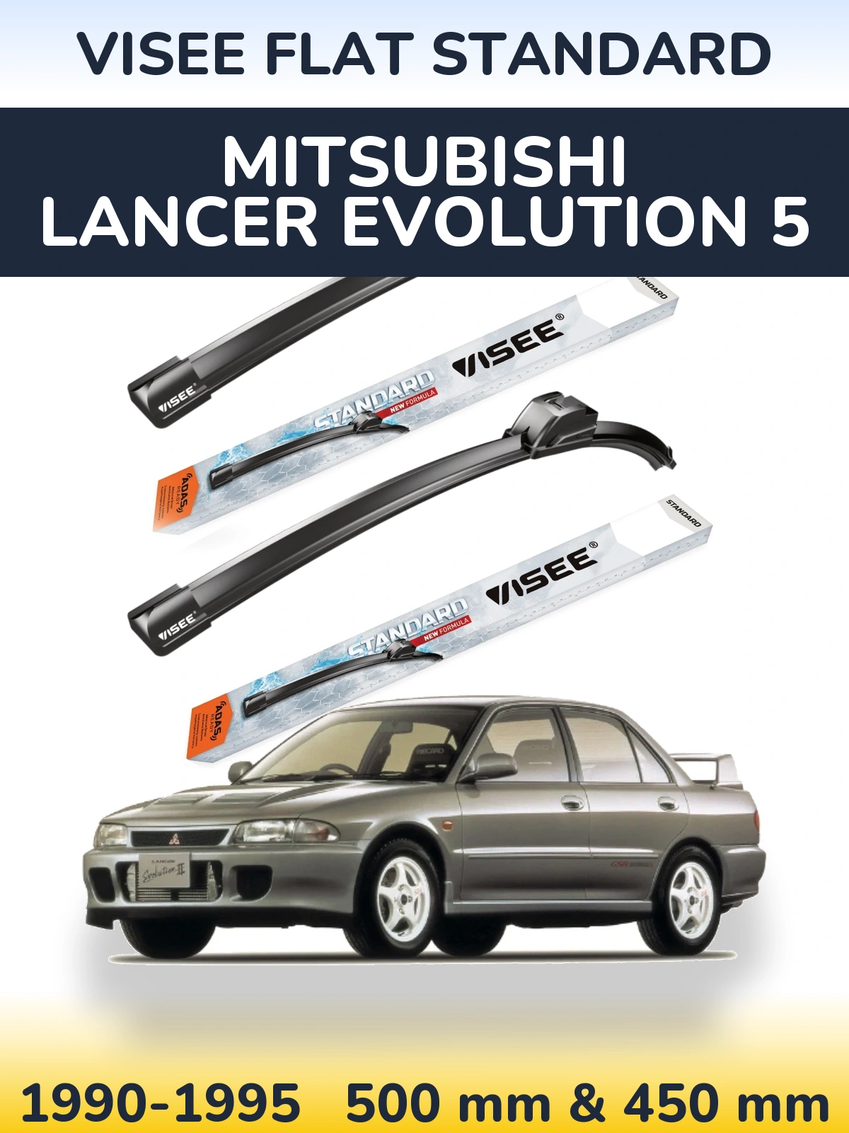 Torkarblad VISEE FLAT STANDARD för Mitsubishi Lancer Evolution 5