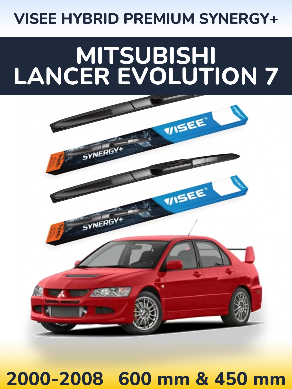 Torkarblad VISEE HYBRID PREMIUM SYNERGY+ för Mitsubishi Lancer Evolution 7