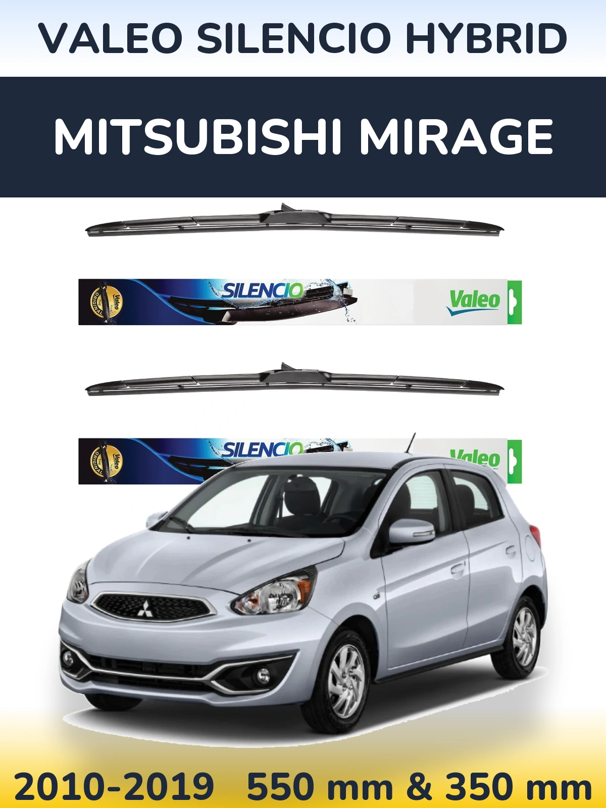 Torkarblad Valeo Silencio Hybrid för Mitsubishi Mirage