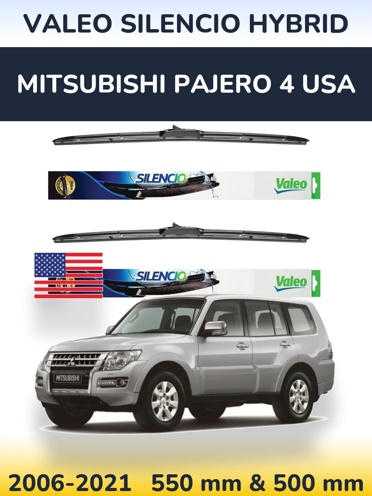 Torkarblad Valeo Silencio Hybrid för Mitsubishi Pajero 4 USA